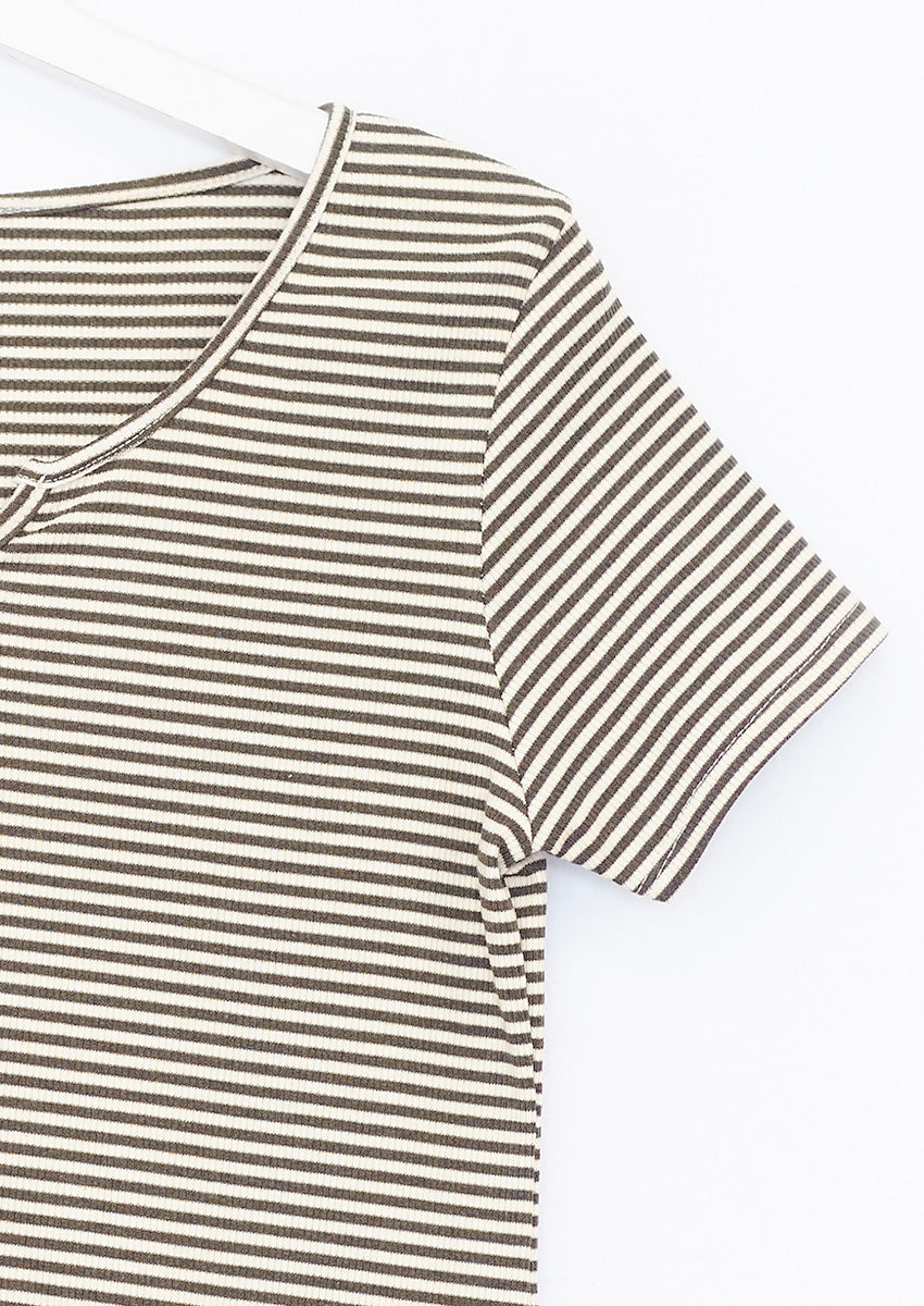 Ribbed striped T-shirt