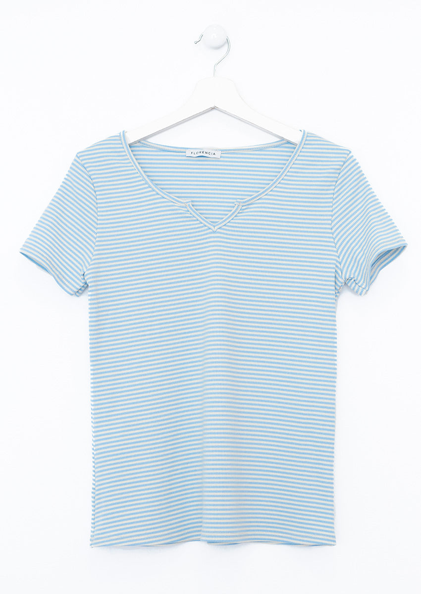 Ribbed striped T-shirt