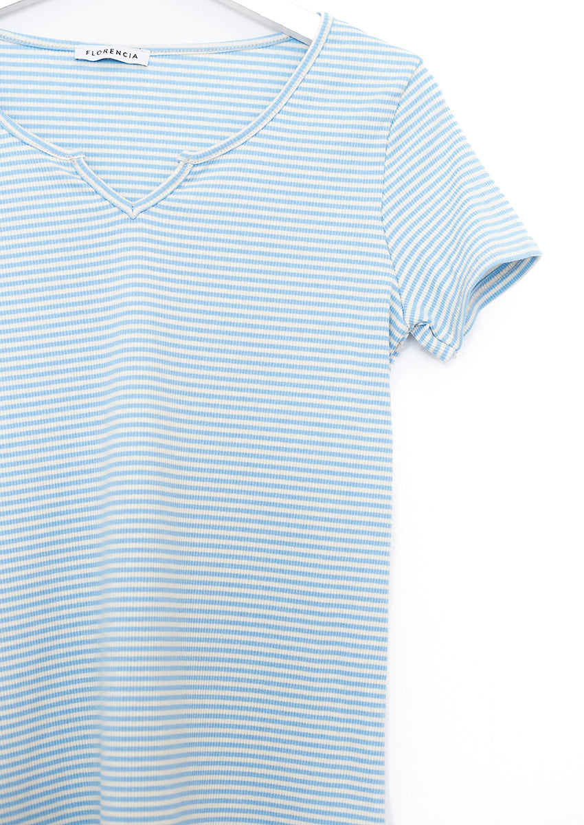 Ribbed striped T-shirt