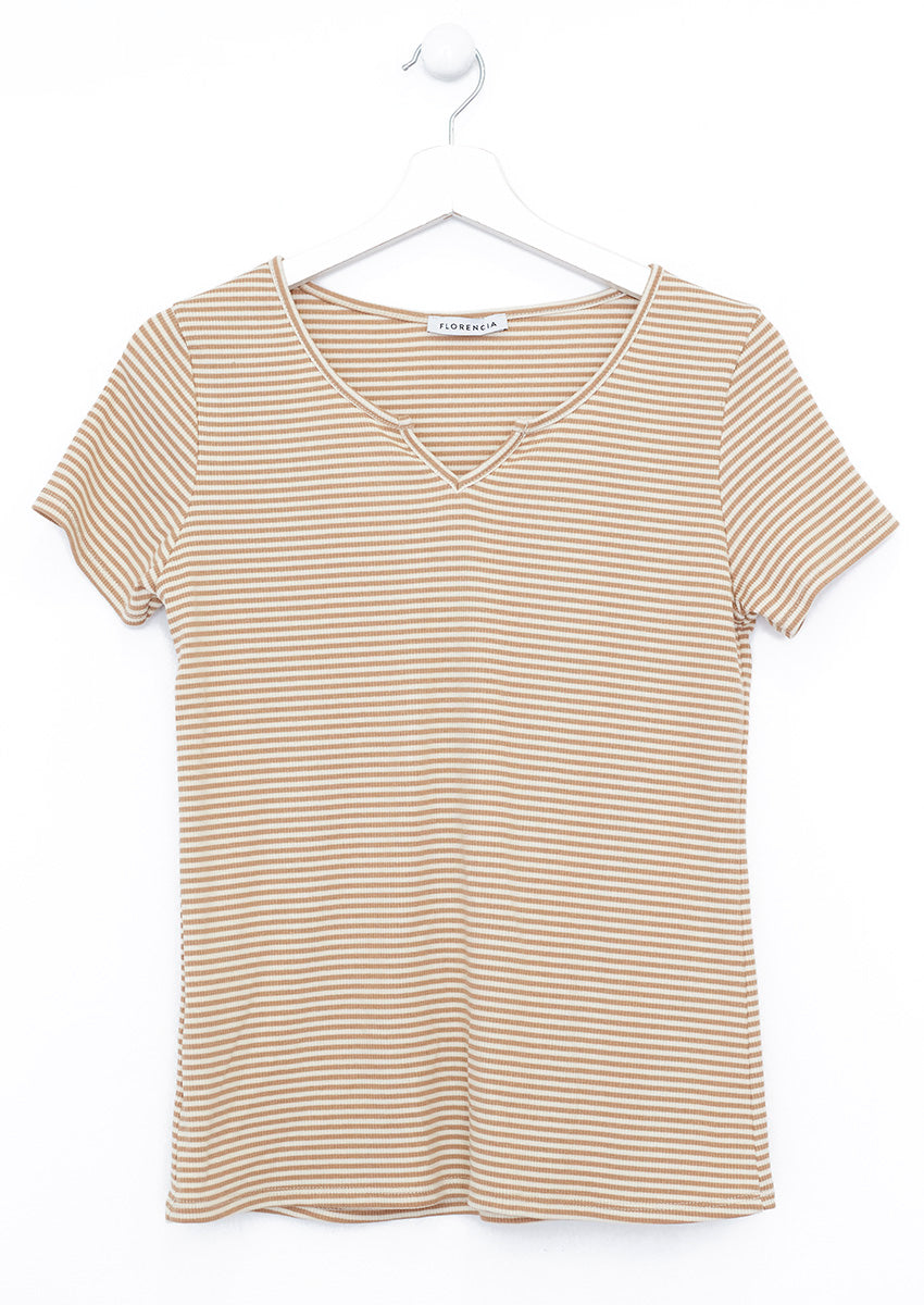 Ribbed striped T-shirt