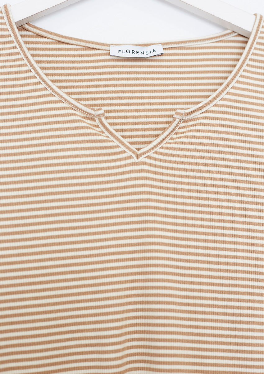Ribbed striped T-shirt