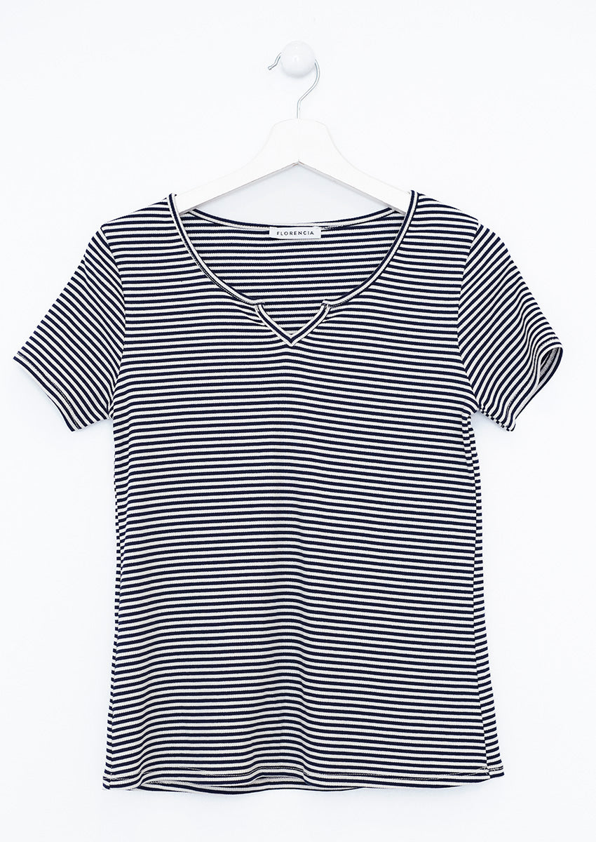 Ribbed striped T-shirt