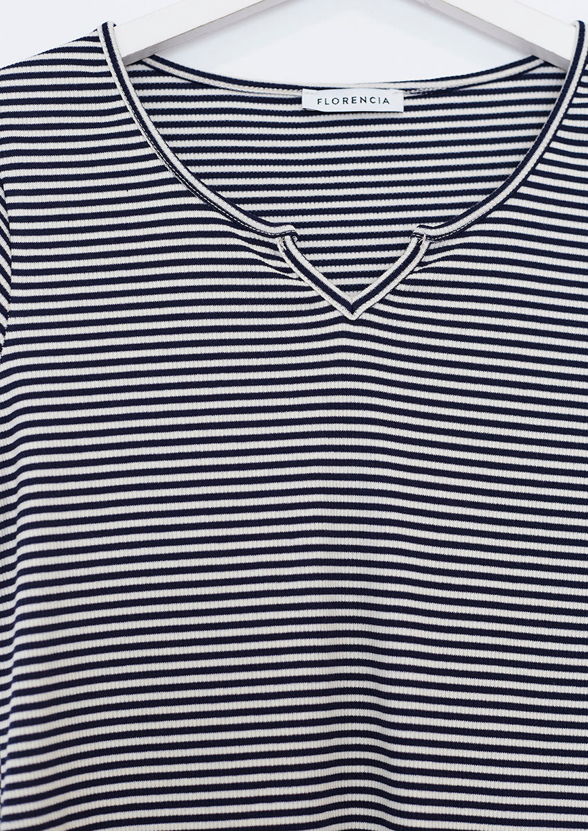 Ribbed striped T-shirt