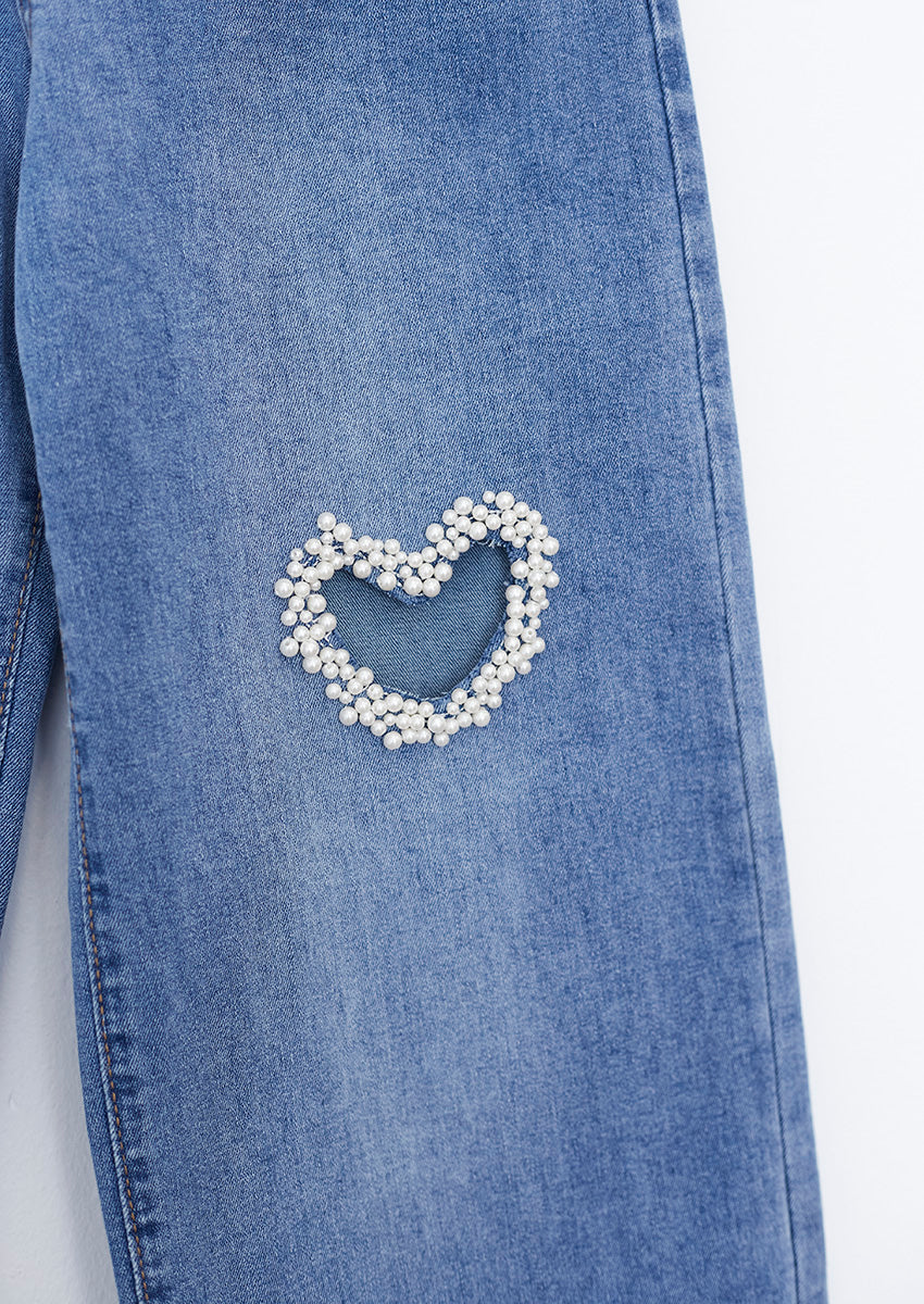 Jeans wide leg corazón
