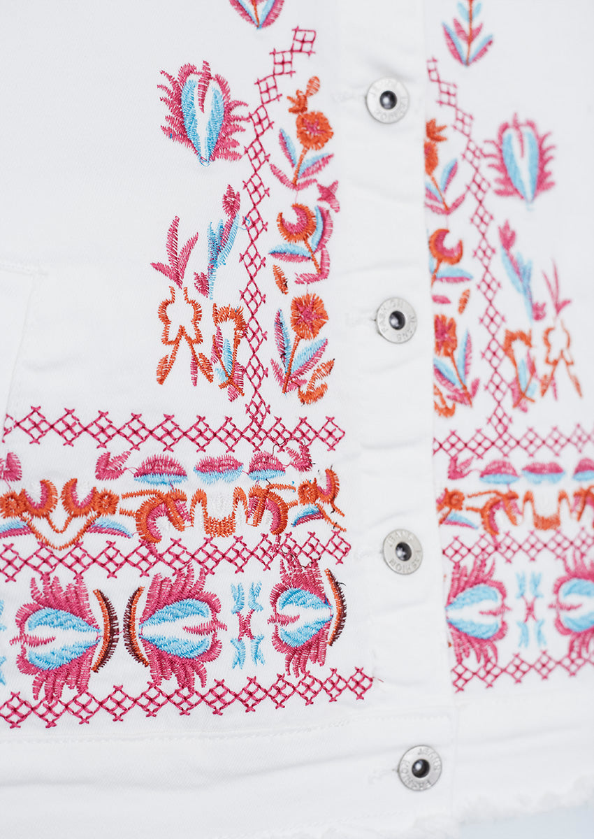 Chaleco denim bordados