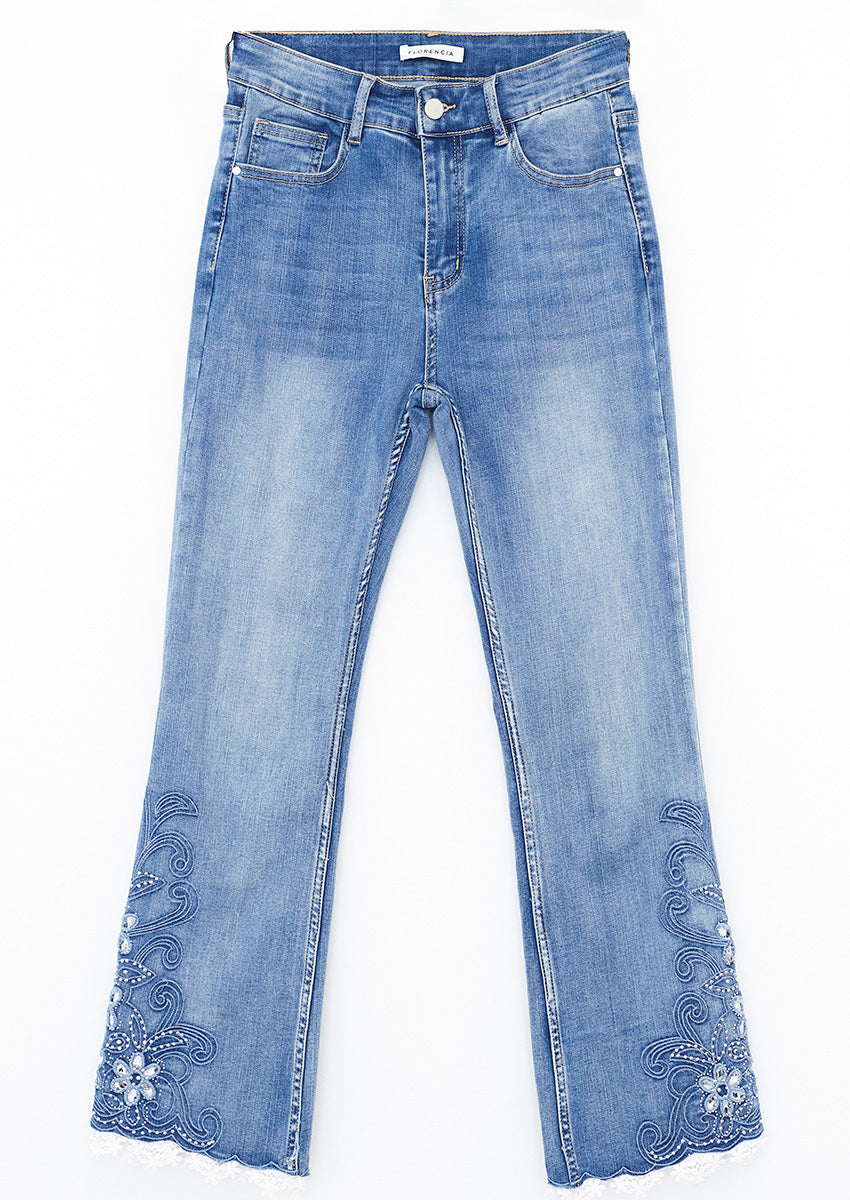 Straight fit crochet jeans