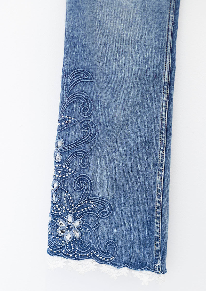 Straight fit crochet jeans