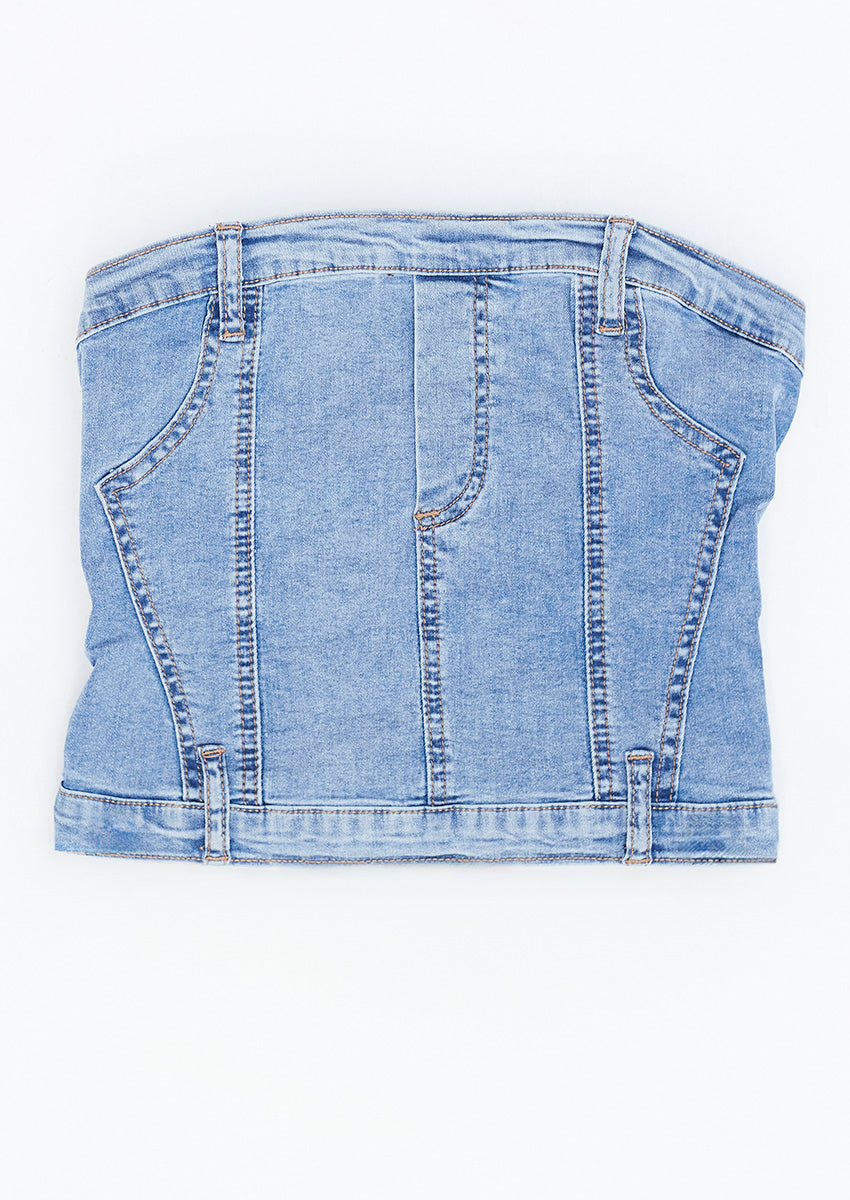 Top bustier denim