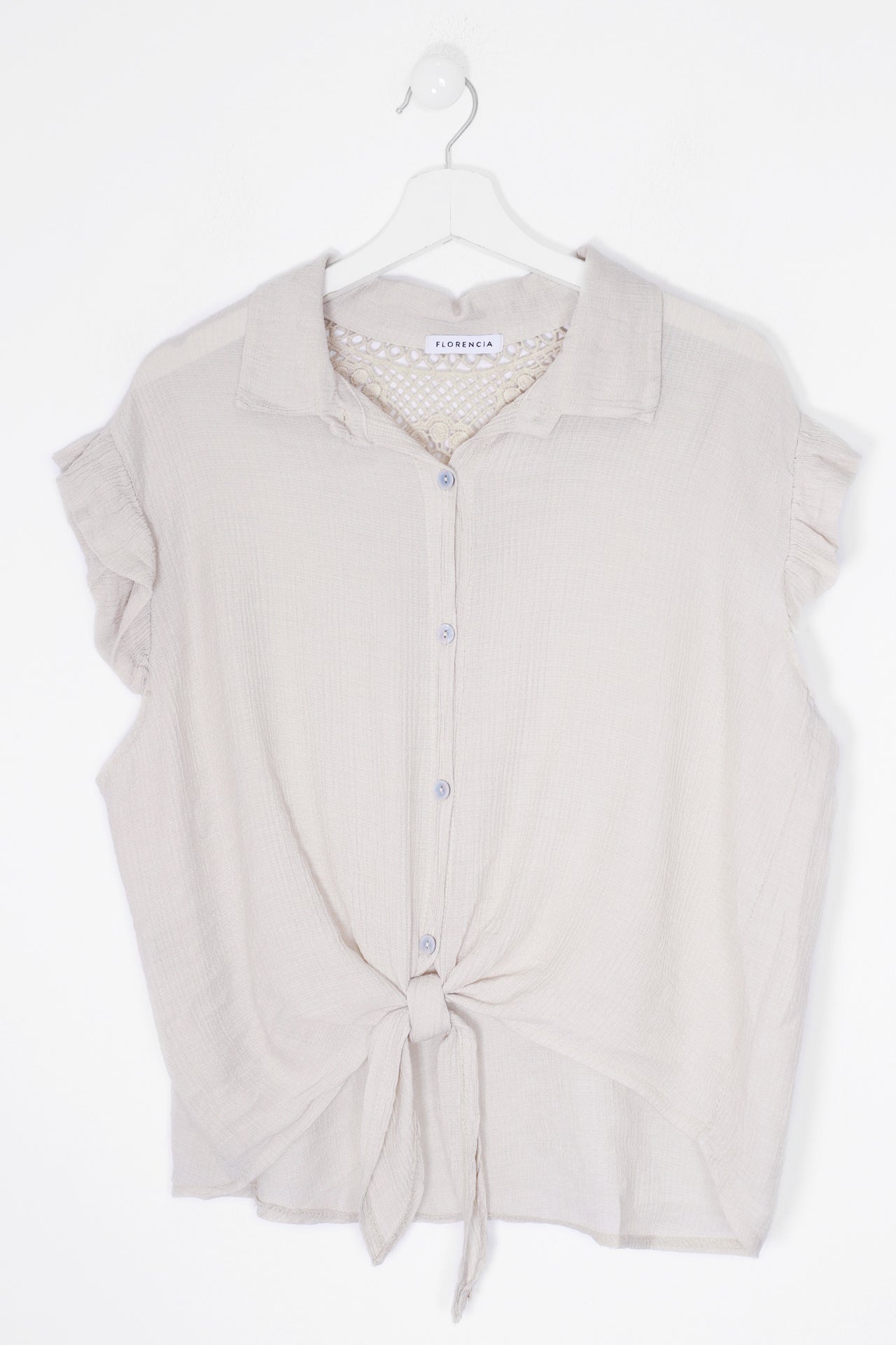 Blusa bambula guipur