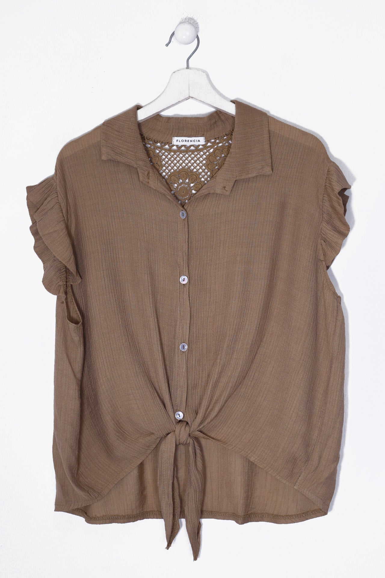 Blusa bambula guipur