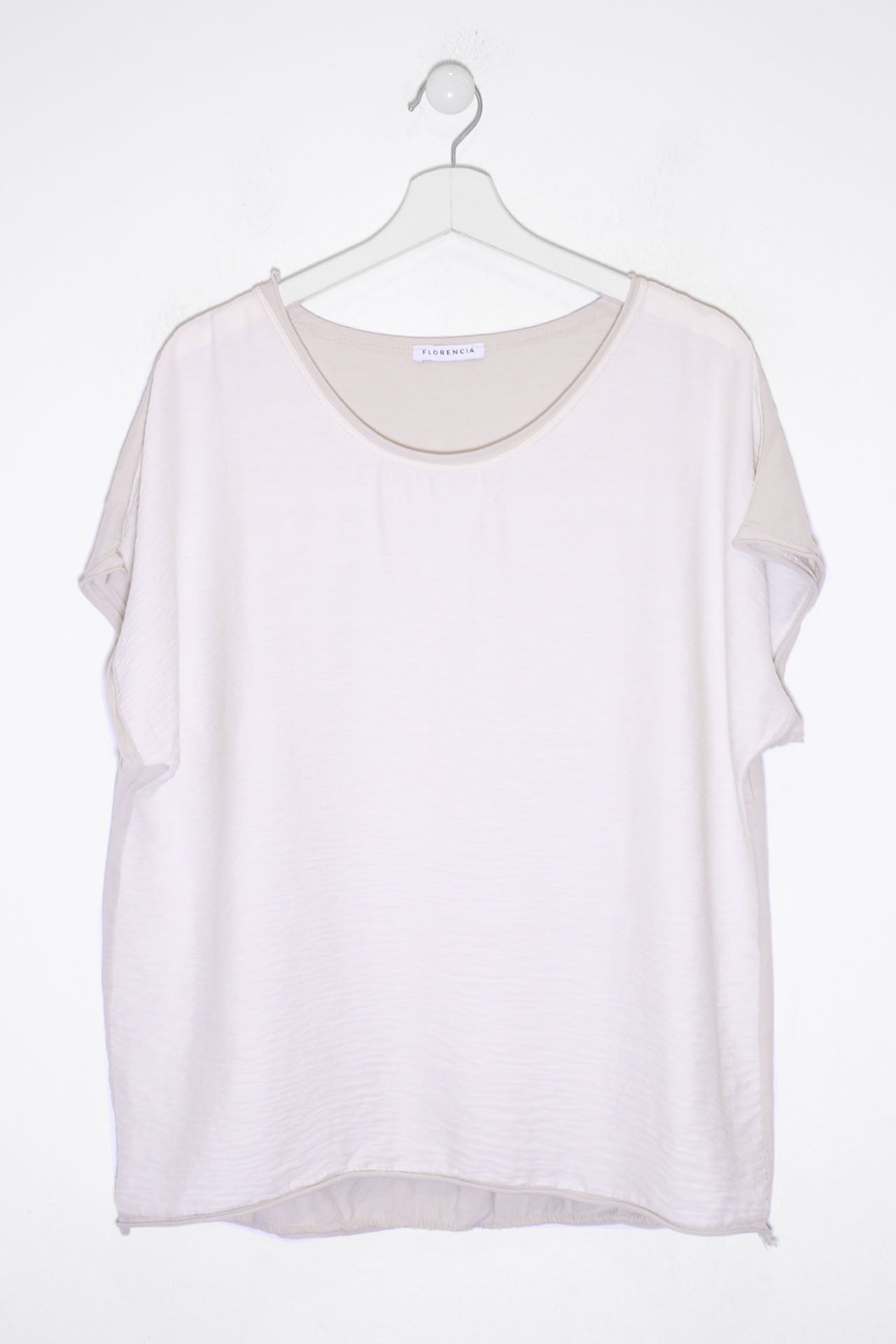 Camiseta bitextura cuello redondo