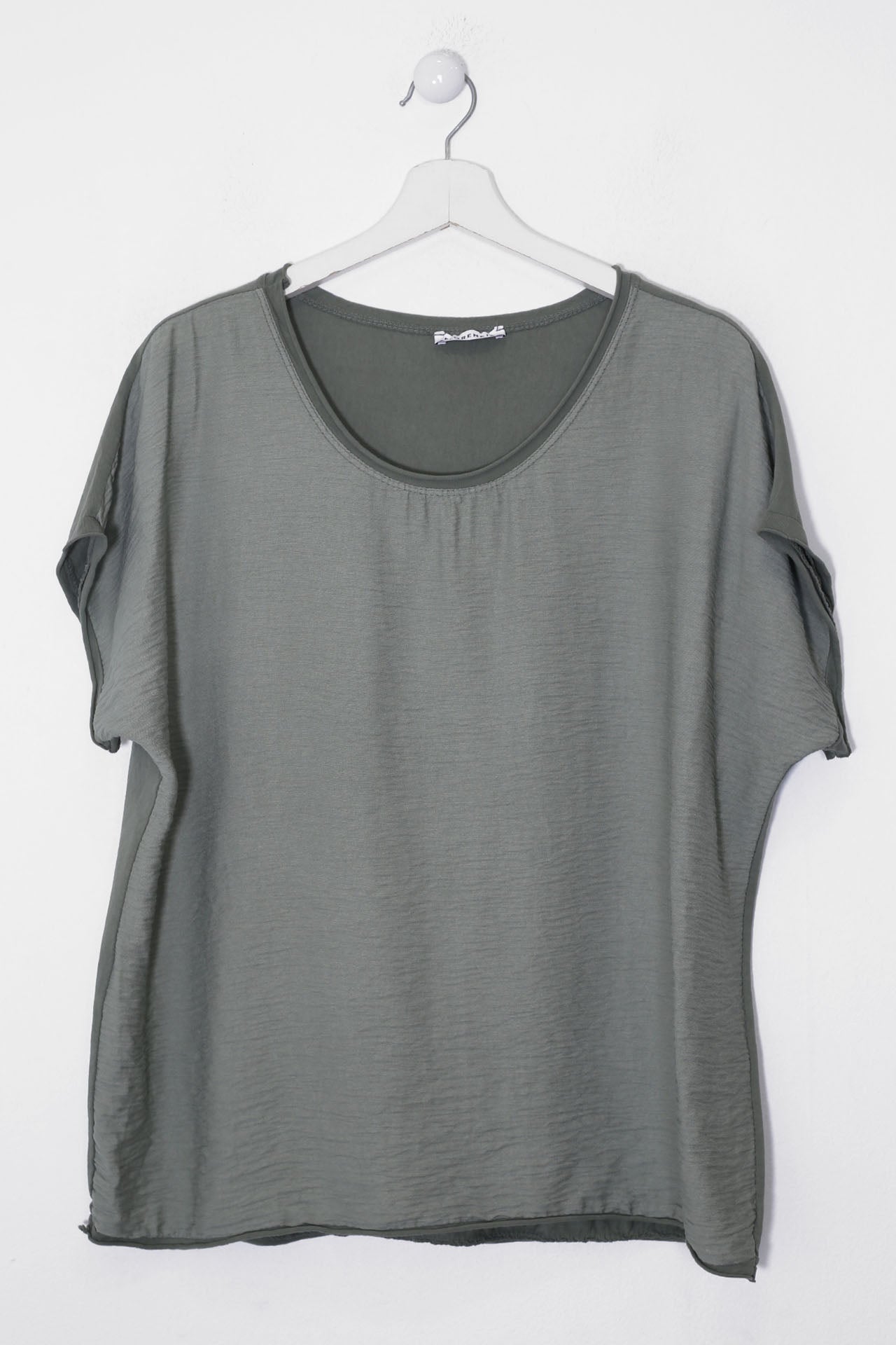 Camiseta bitextura cuello redondo