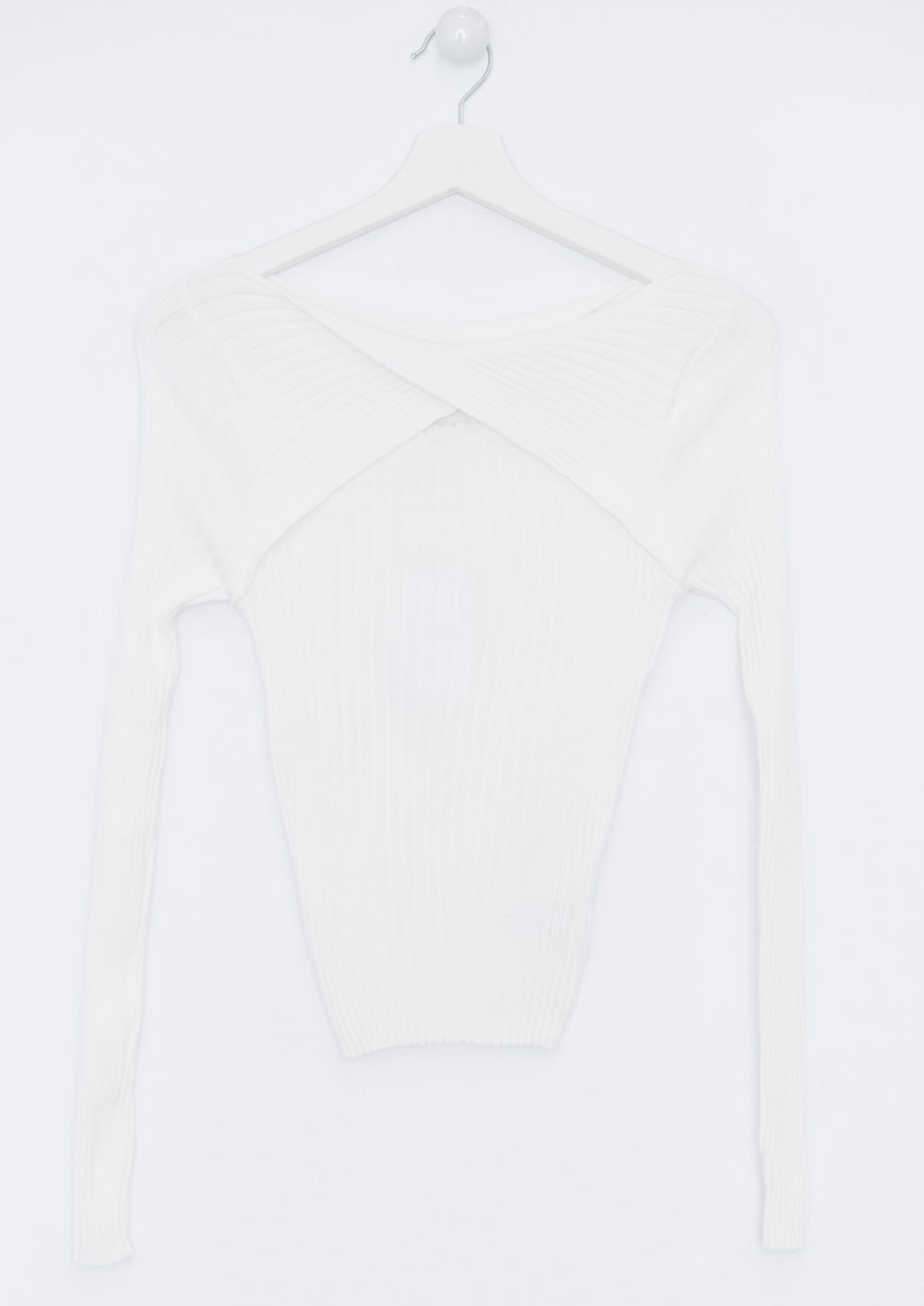 Ribbed wrap sweater