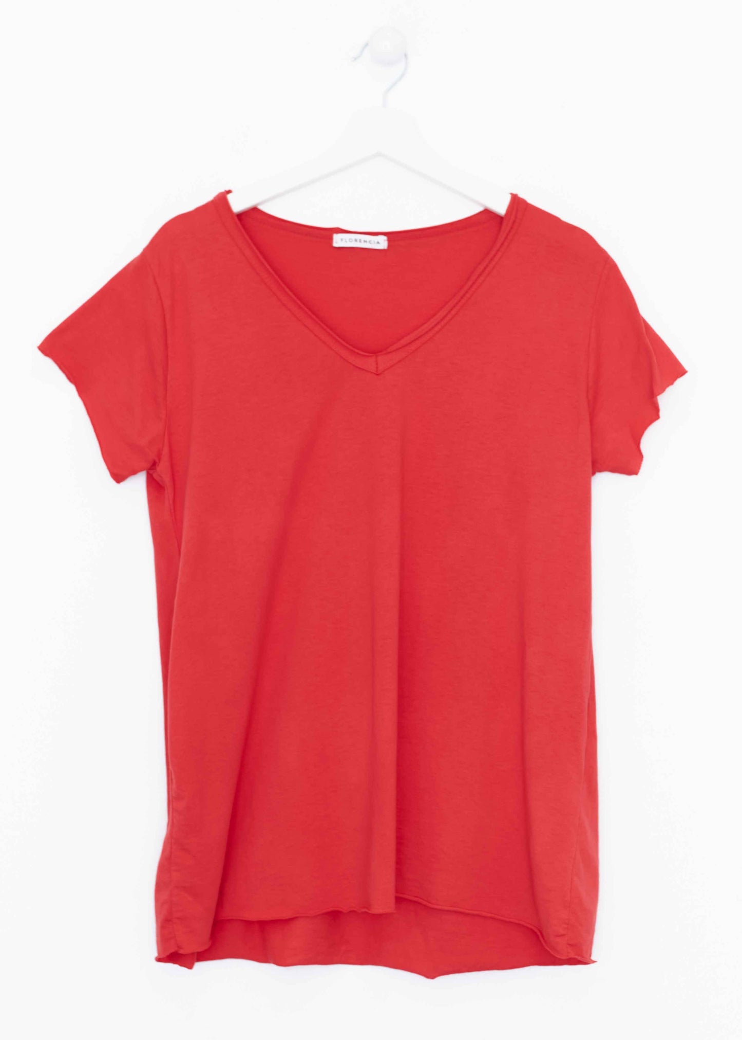 Camiseta algodón cuello pico