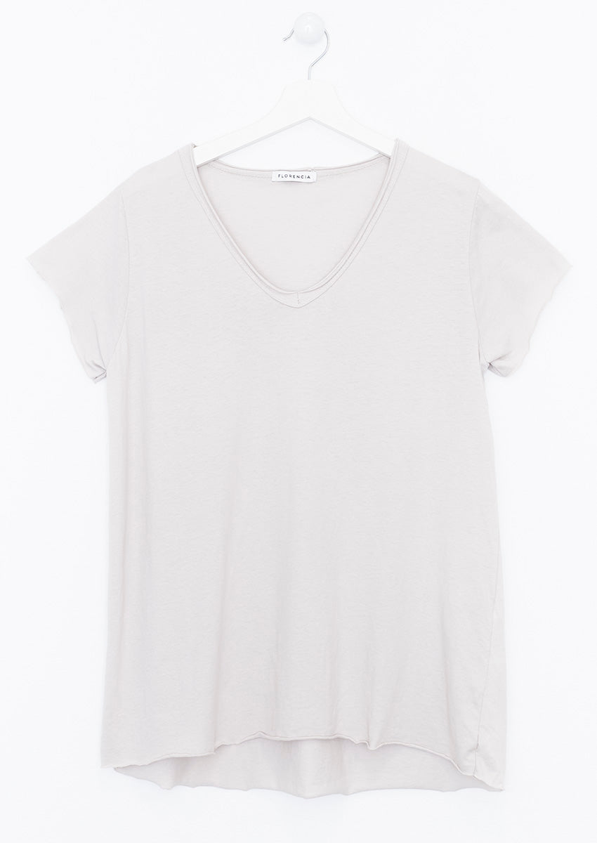 Camiseta algodón cuello pico