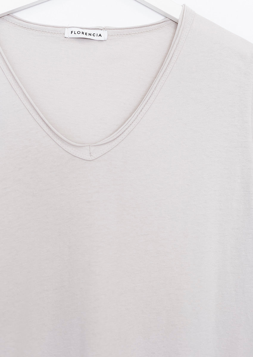Camiseta algodón cuello pico