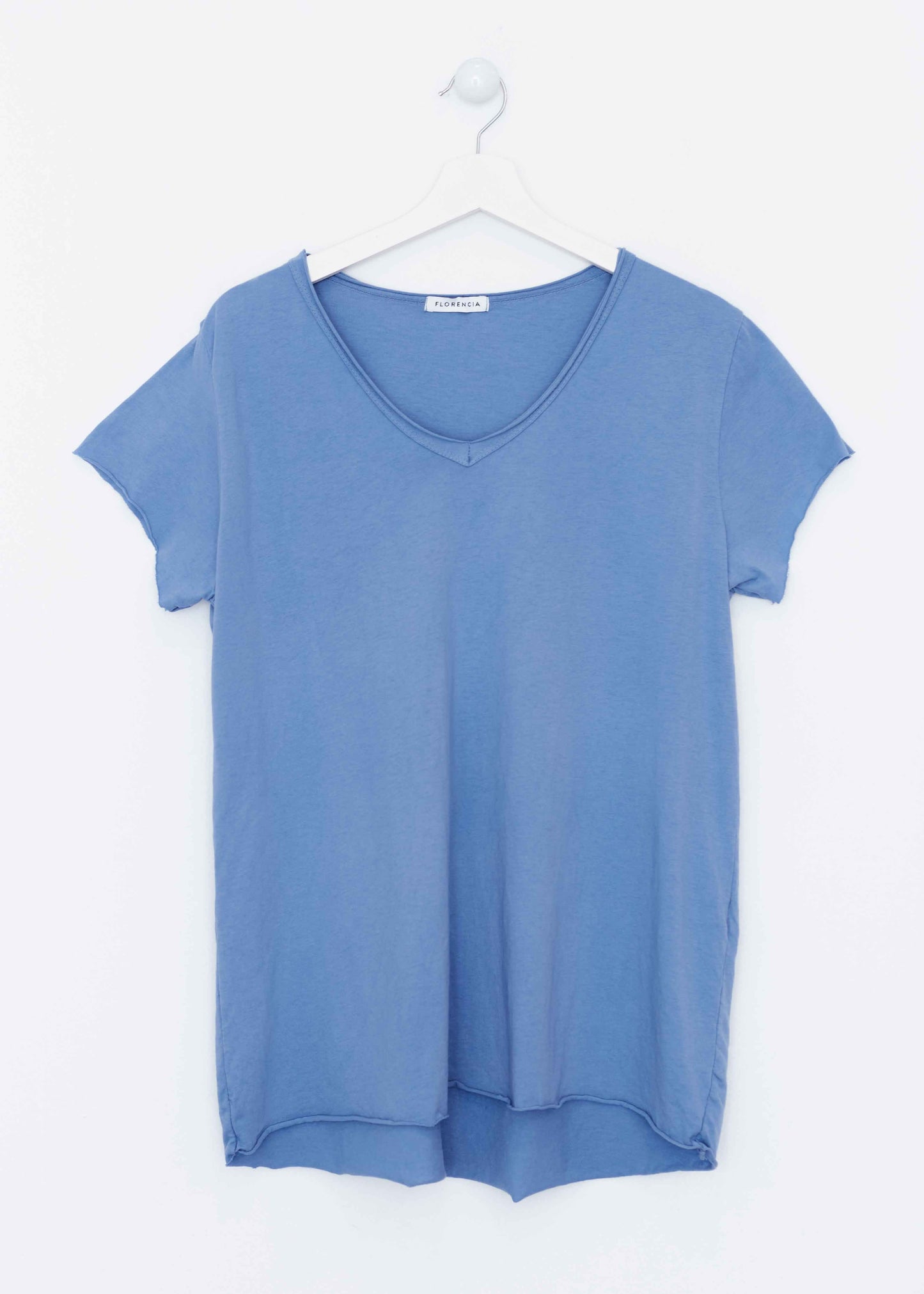 Camiseta algodón cuello pico