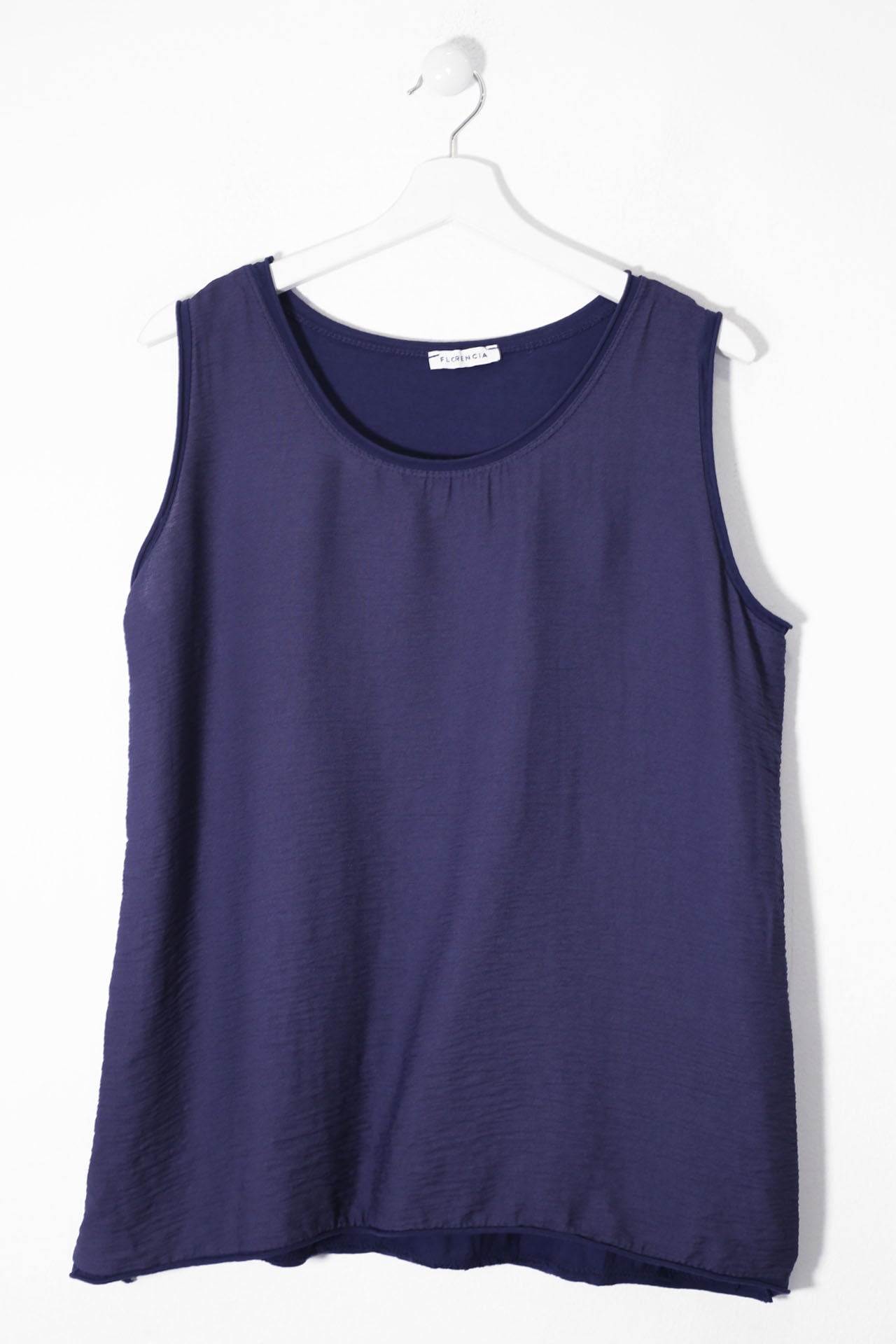 Top bitextura cuello redondo