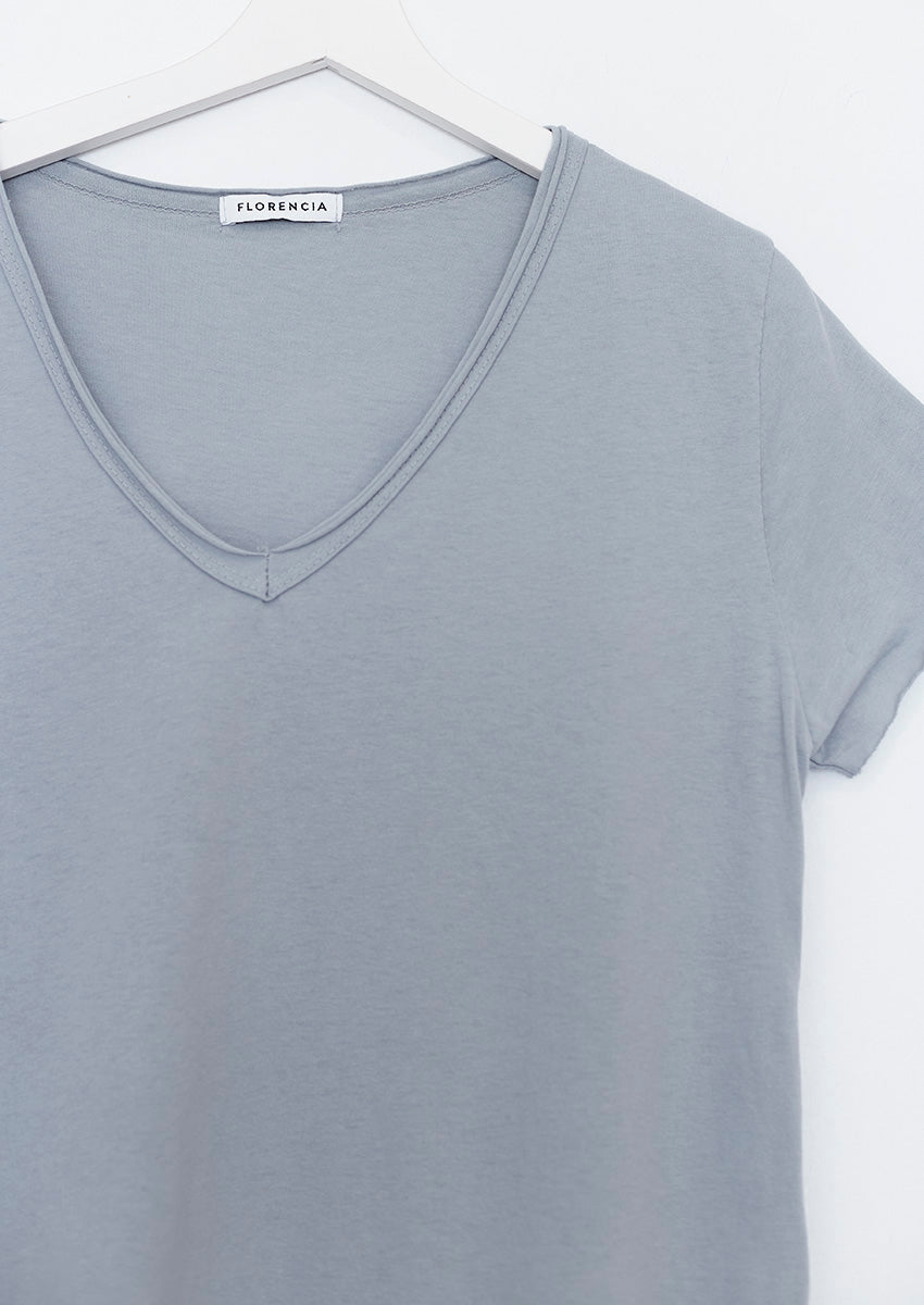 Camiseta algodón cuello pico