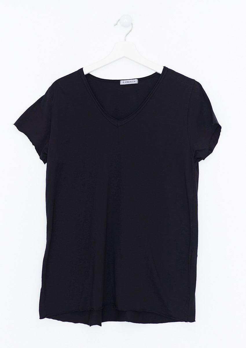 Camiseta algodón cuello pico