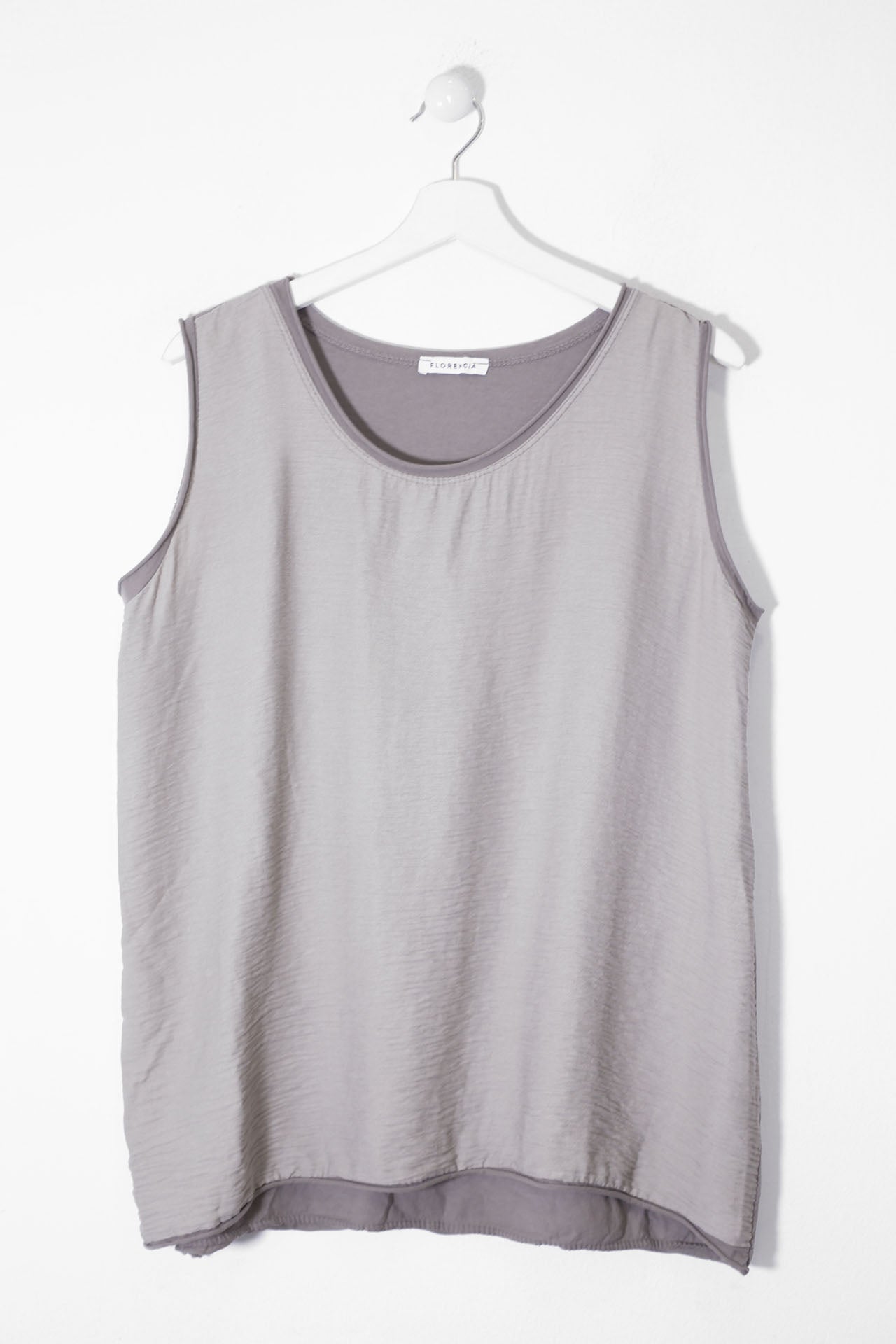 Top bitextura cuello redondo