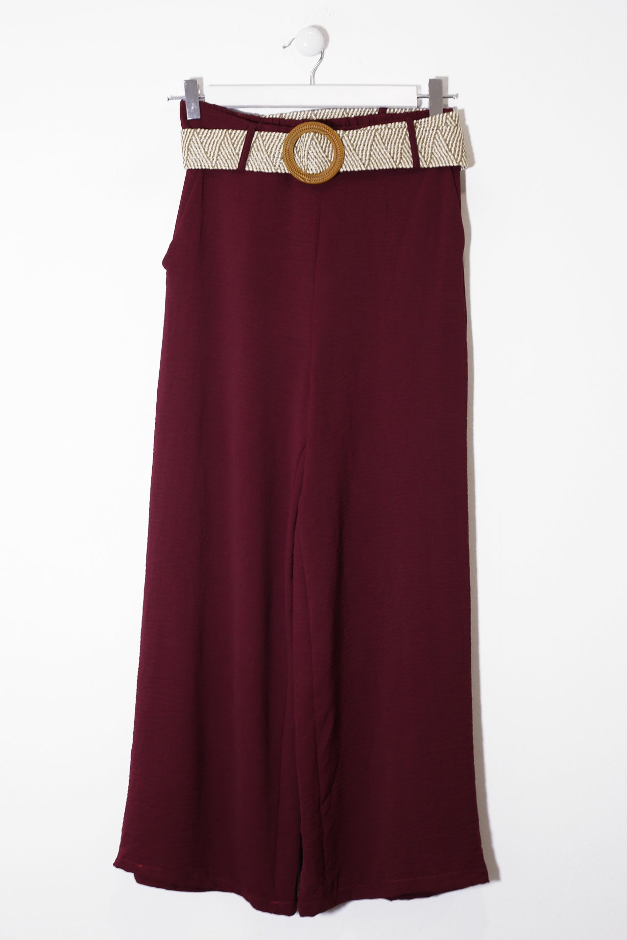 Pantalones fluidos cinturón