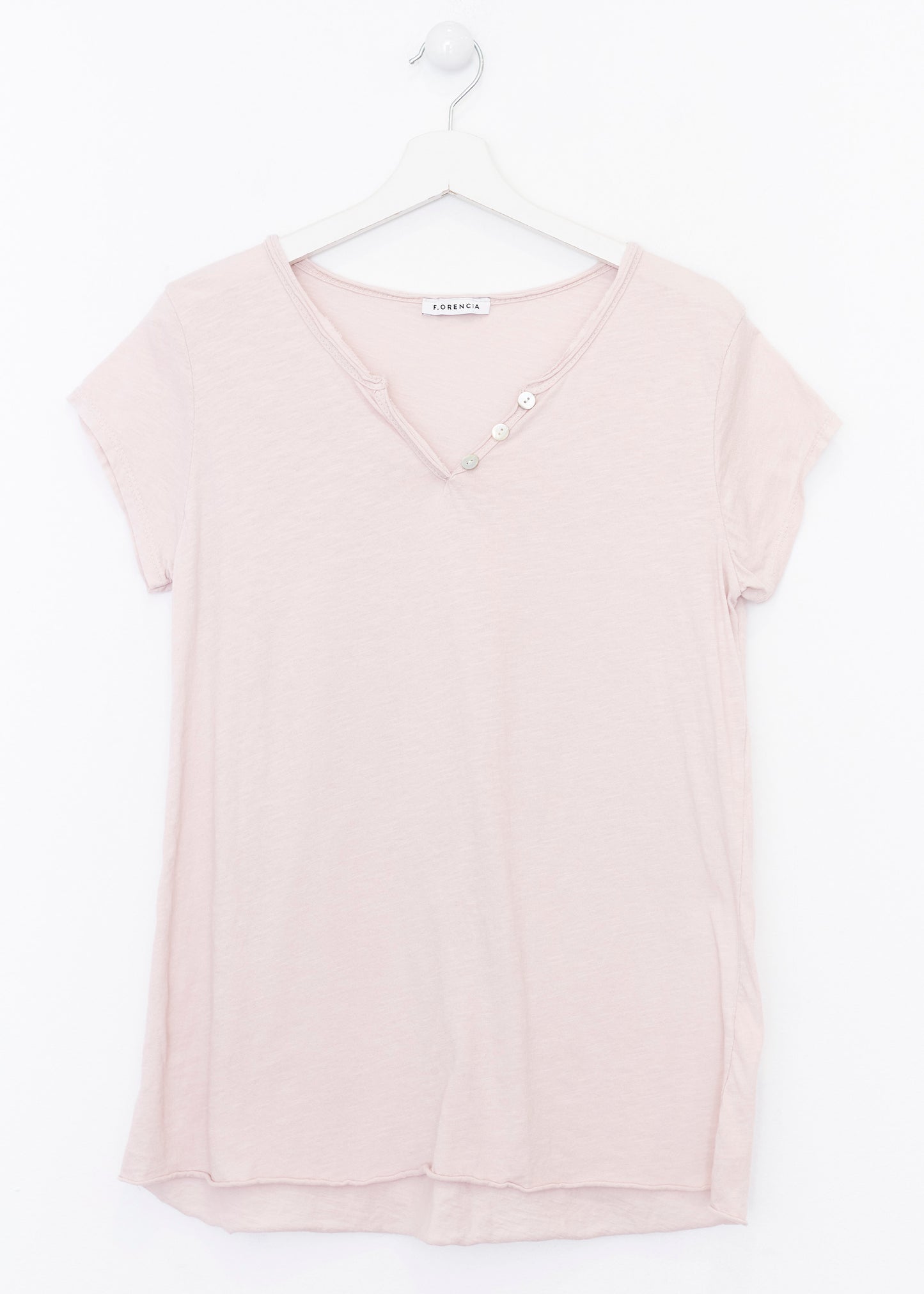 Buttoned cotton T-shirt