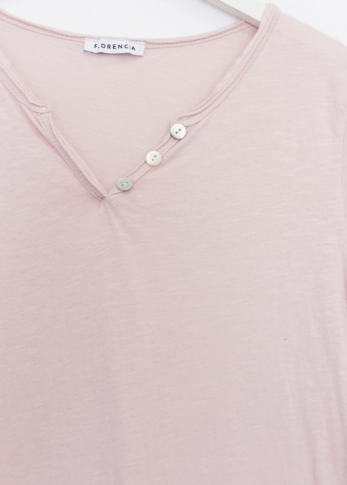 Buttoned cotton T-shirt