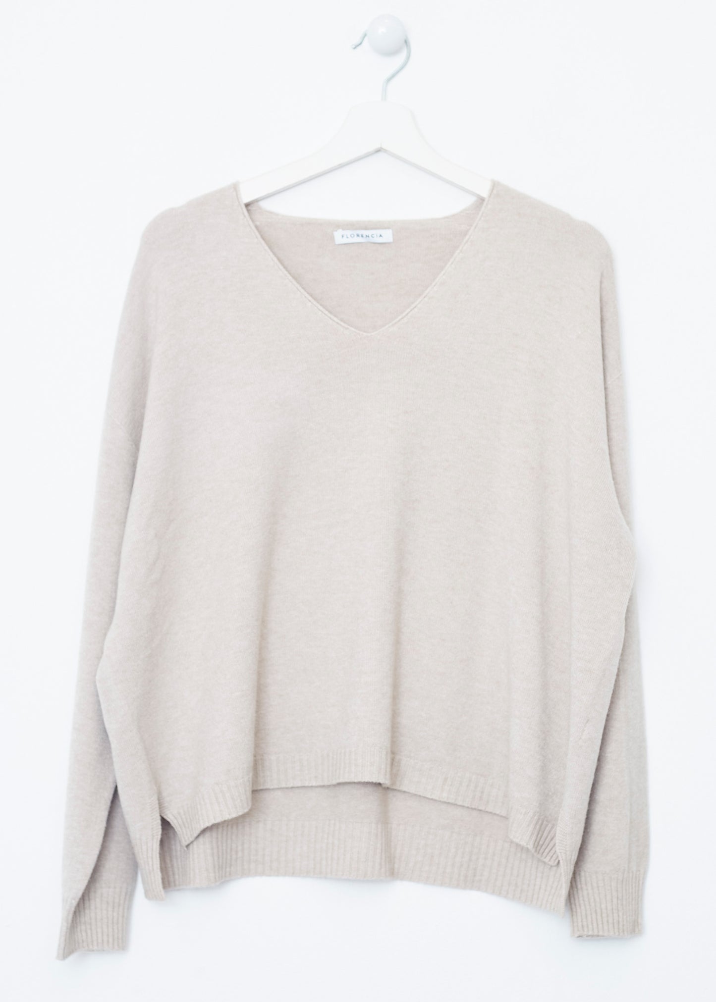 Jersey sin costuras cuello punta