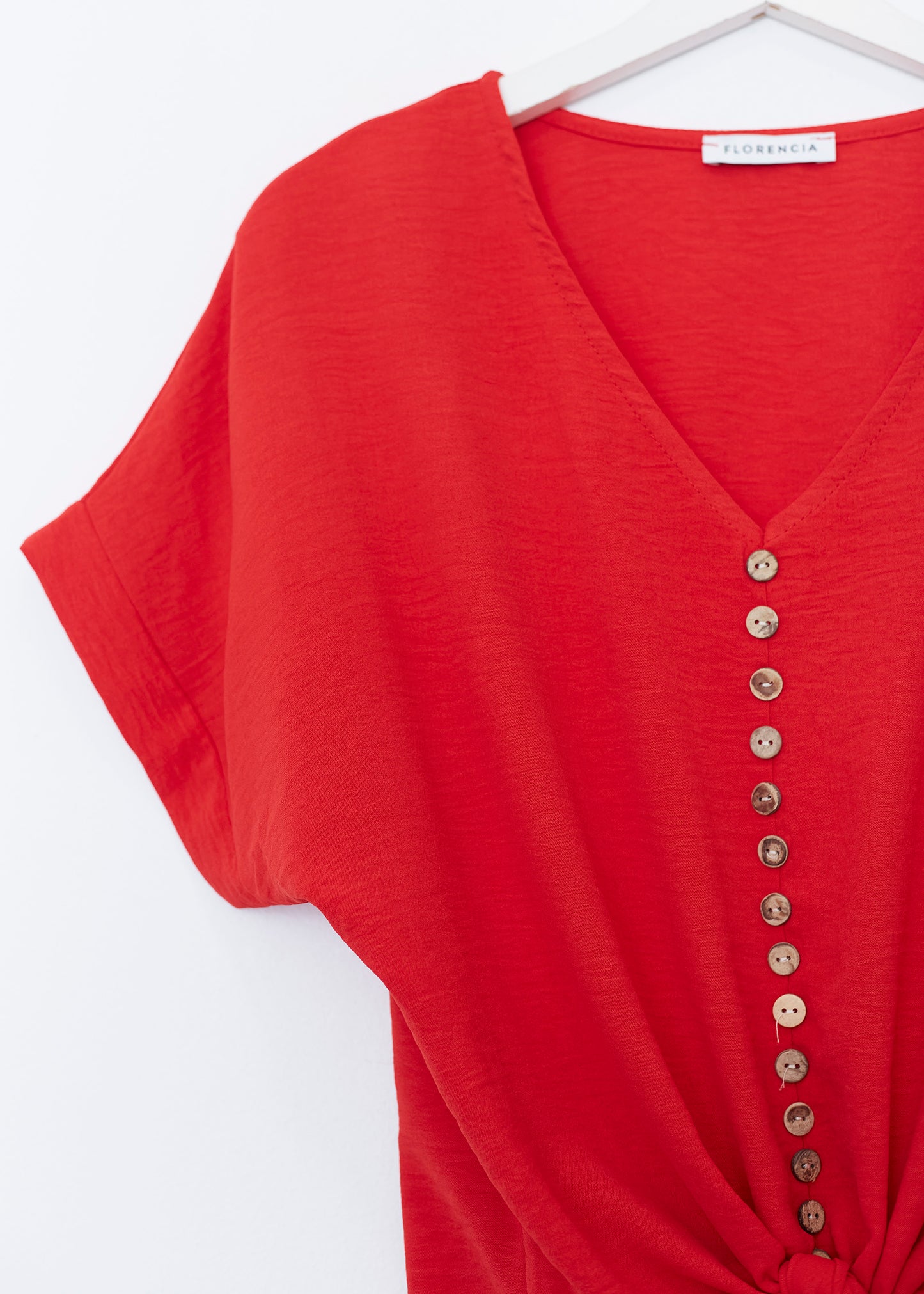 Button knot blouse