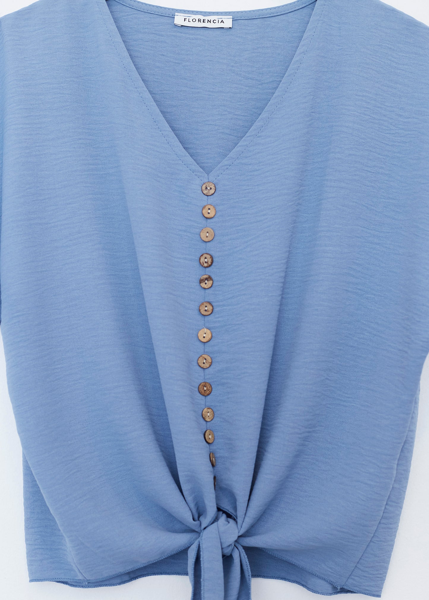 Button knot blouse