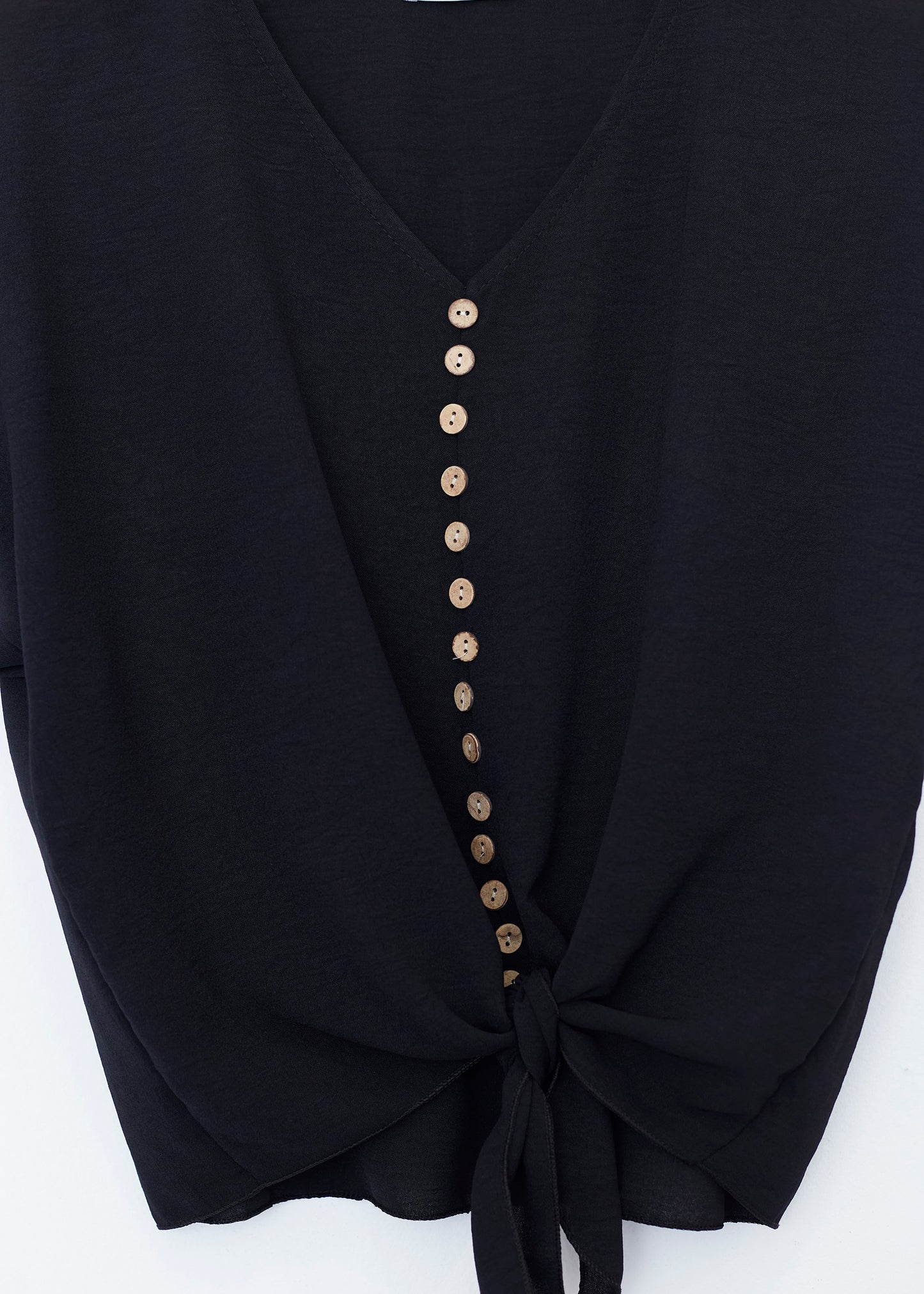 Button knot blouse