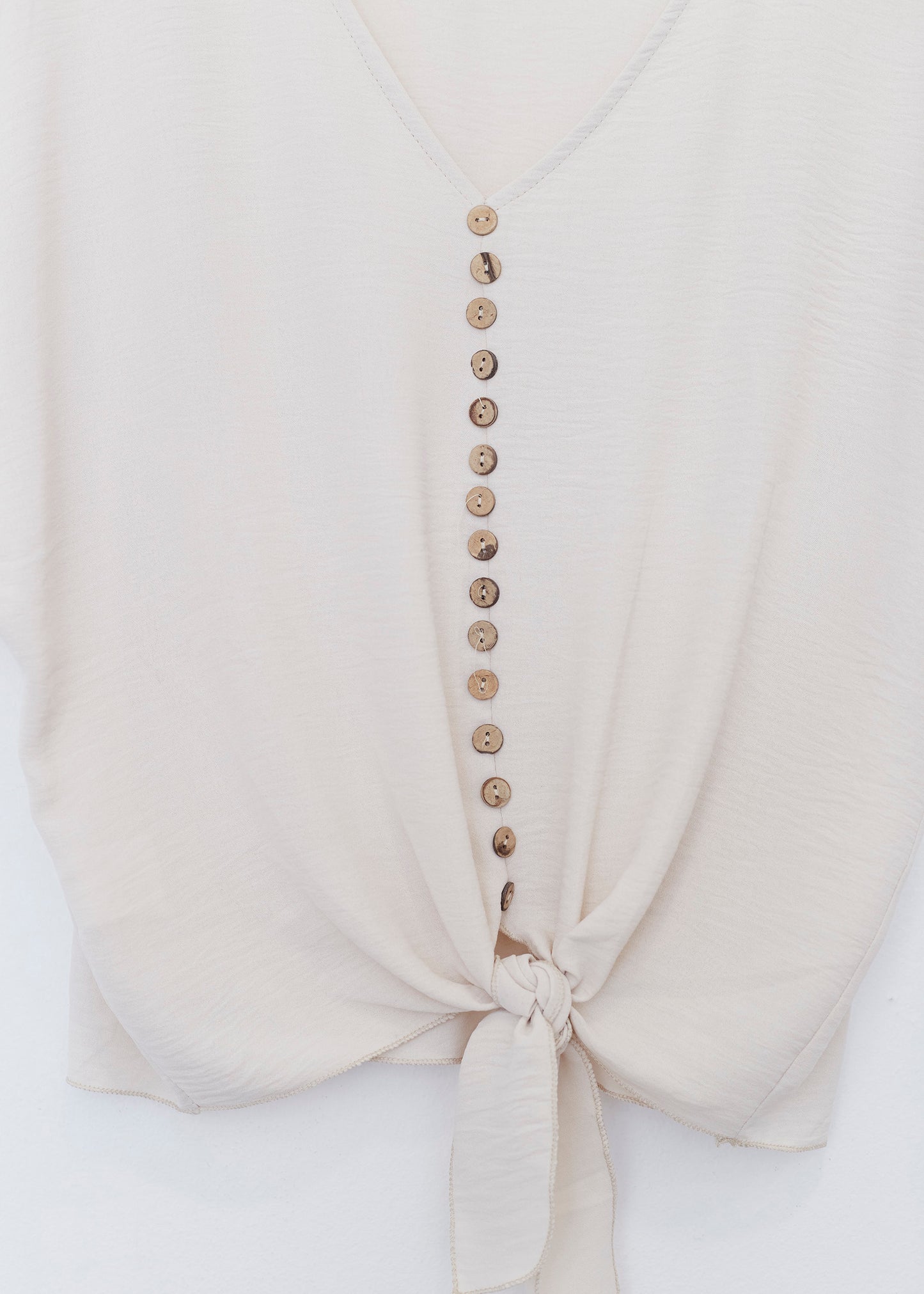 Button knot blouse