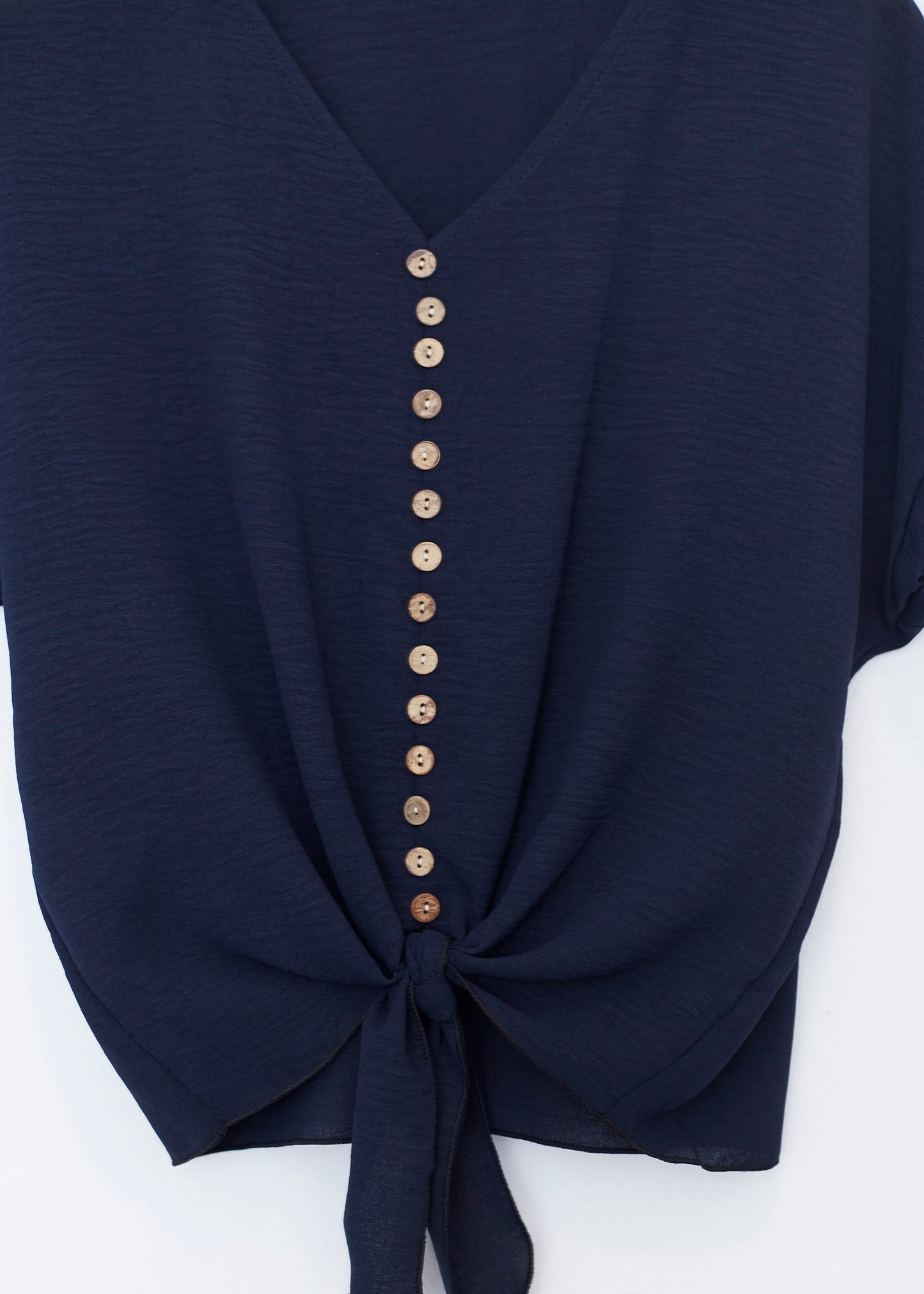 Button knot blouse