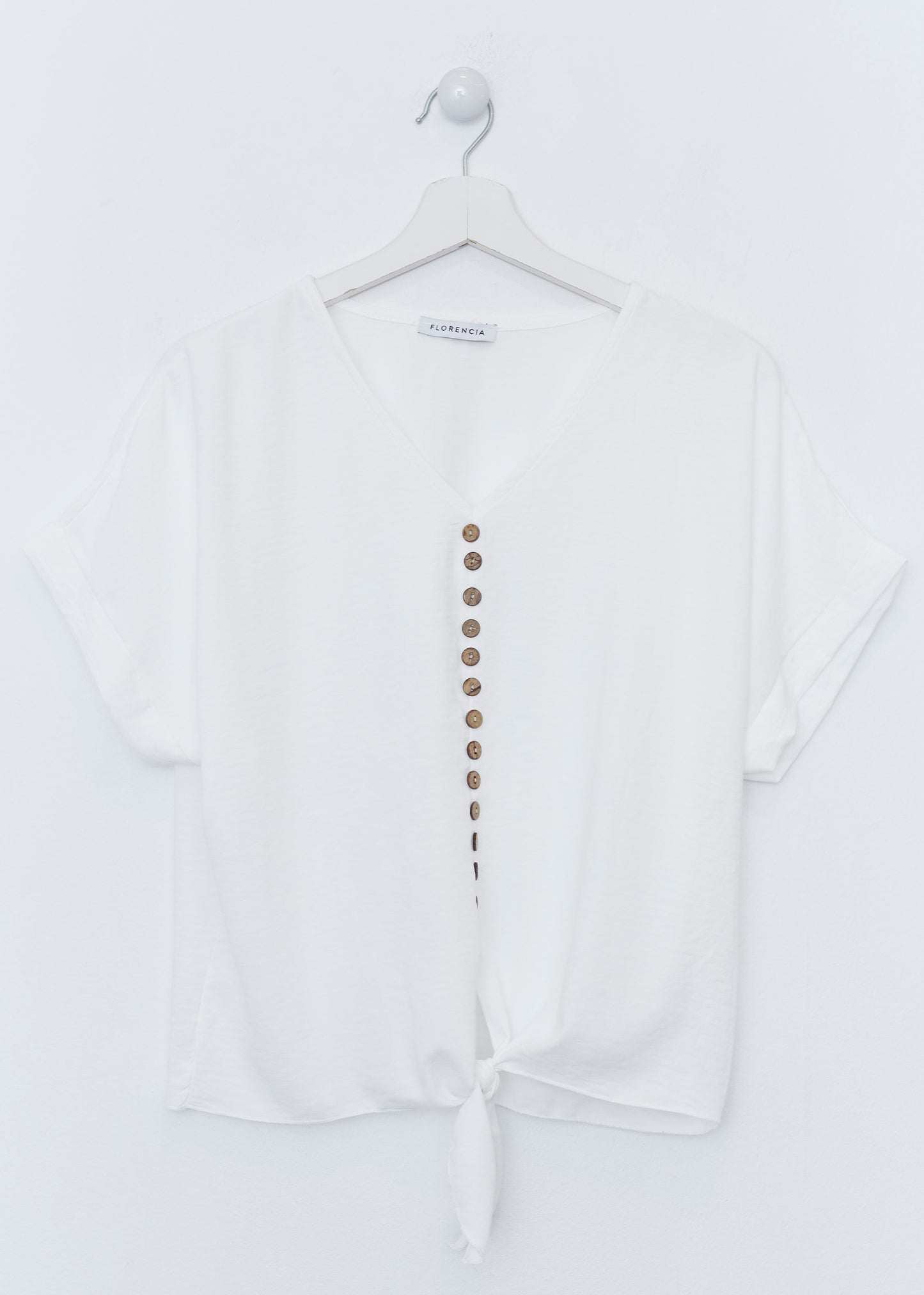 Button knot blouse