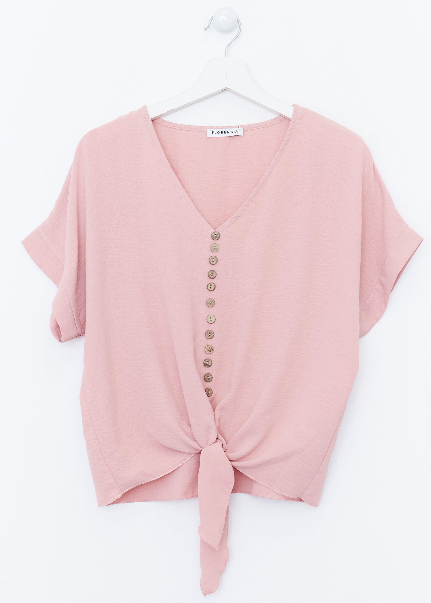 Button knot blouse