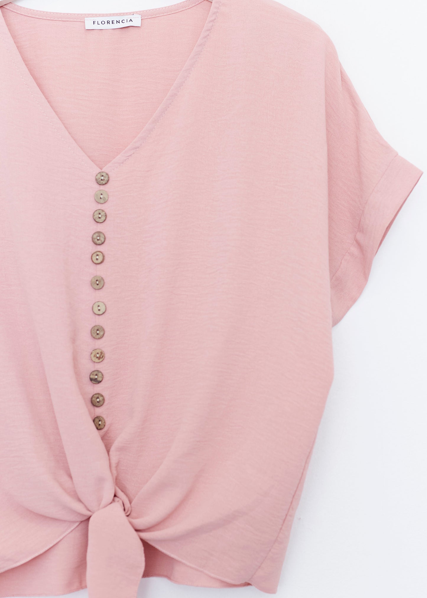 Button knot blouse