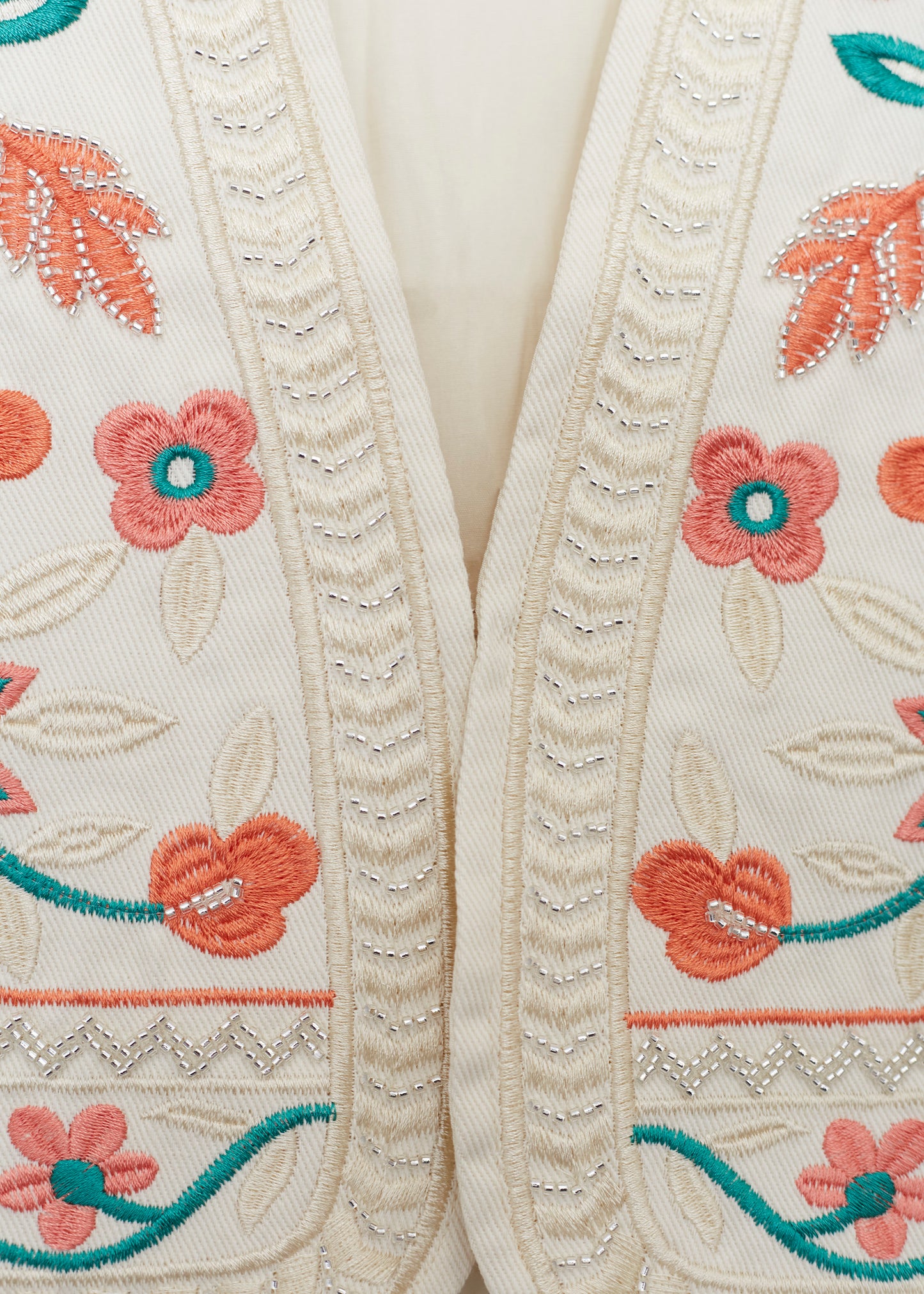Embroidered and beaded vest