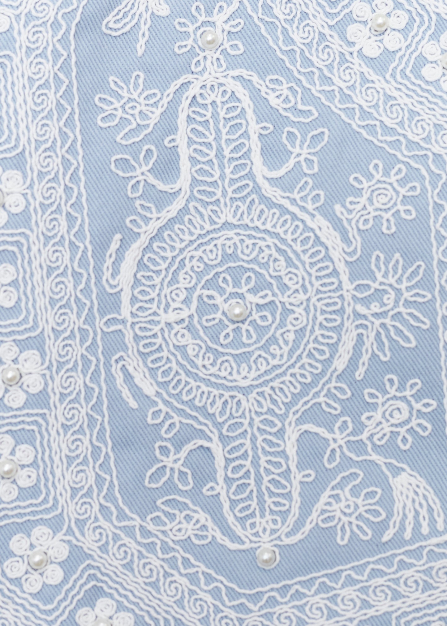 Embroidered and pearl vest