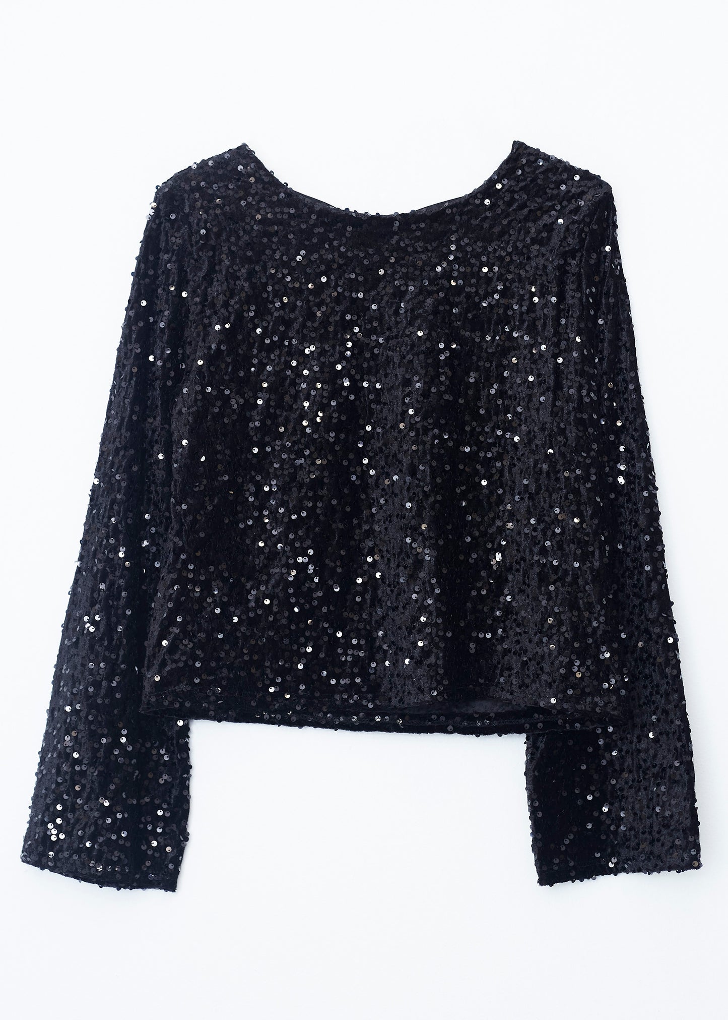 Velvet sequin bow t-shirt