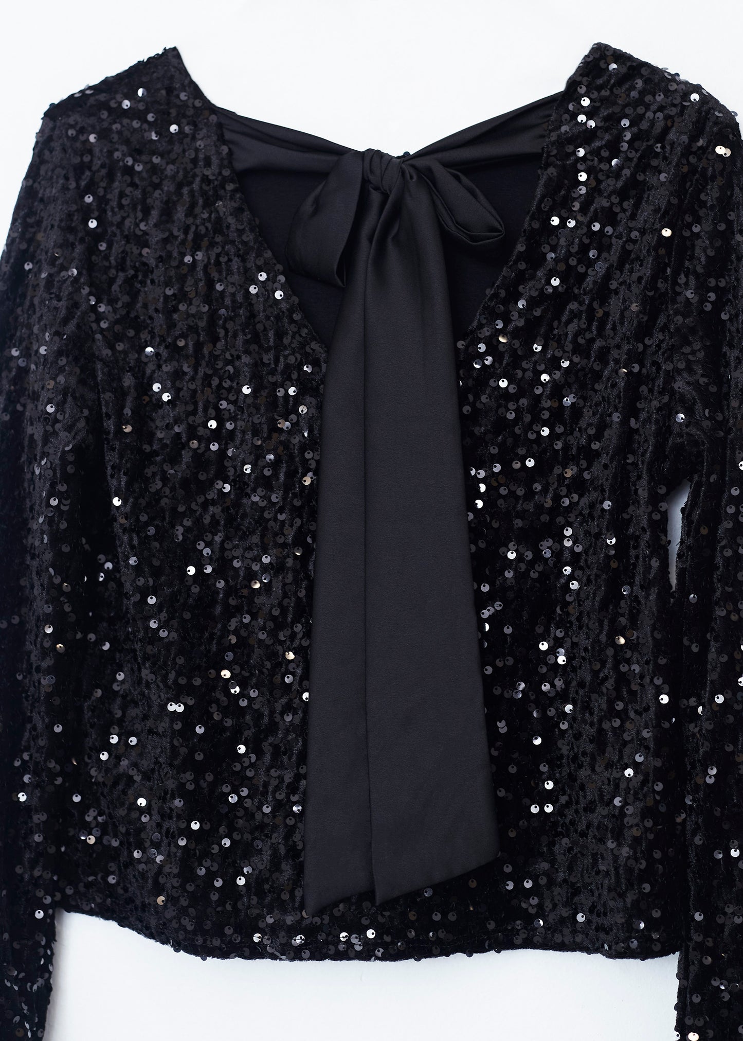 Velvet sequin bow t-shirt