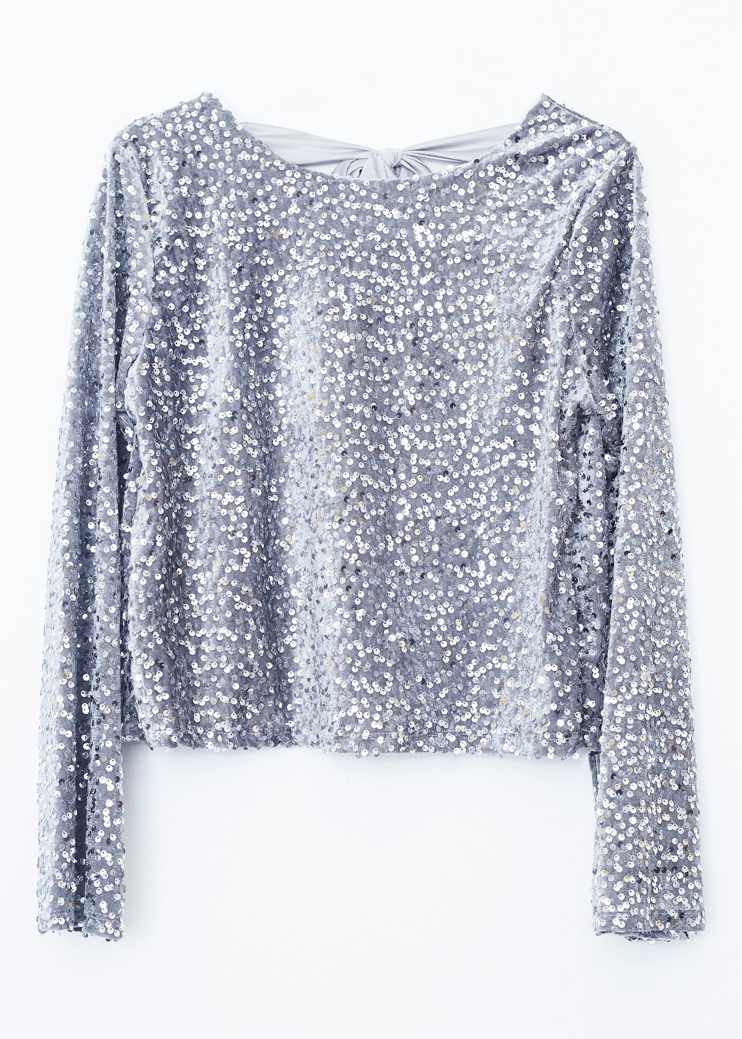 Velvet sequin bow t-shirt