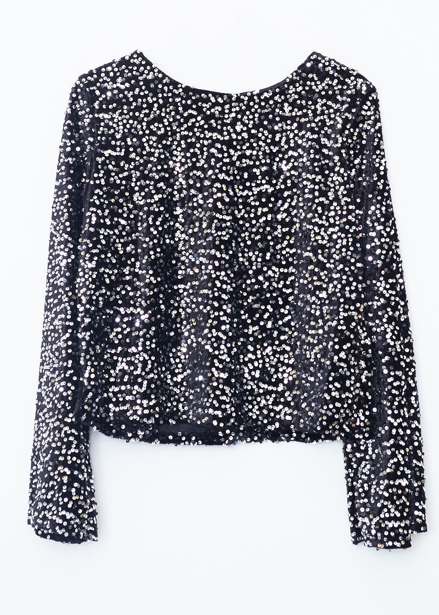 Velvet sequin bow t-shirt