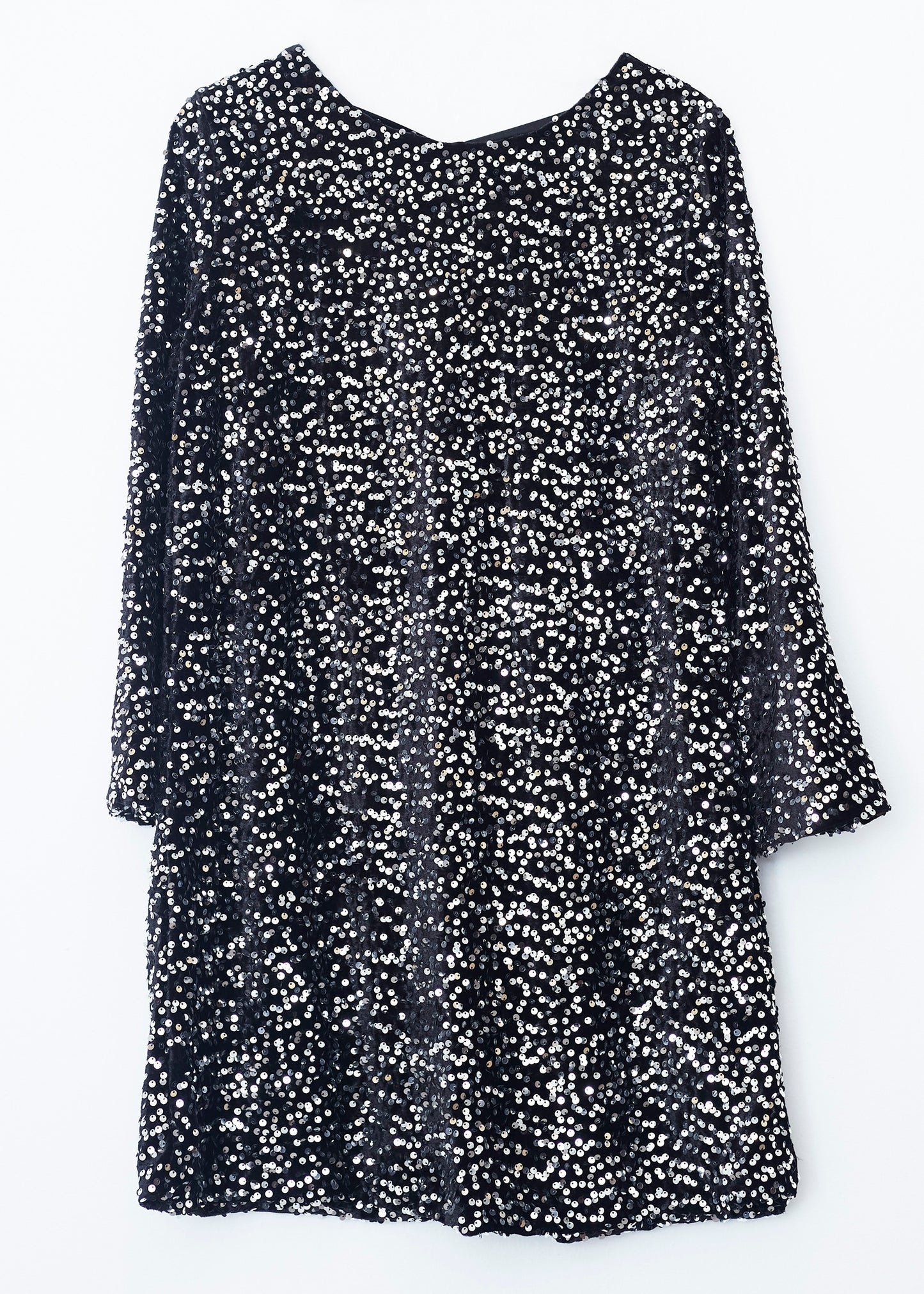 Vestido terciopelo paillettes lazo