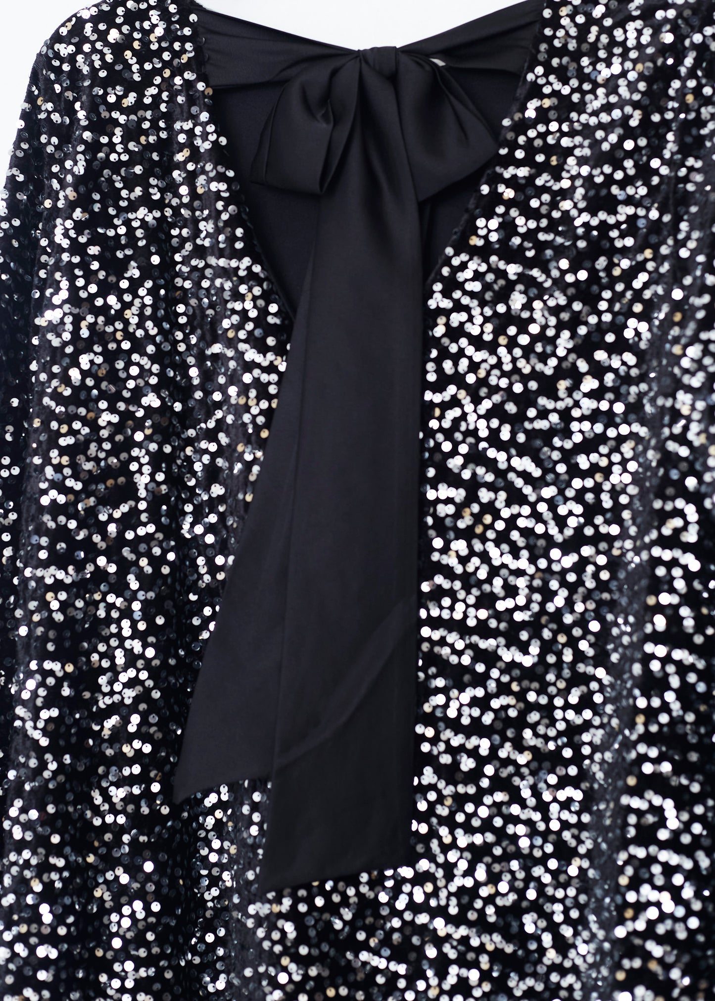 Vestido terciopelo paillettes lazo