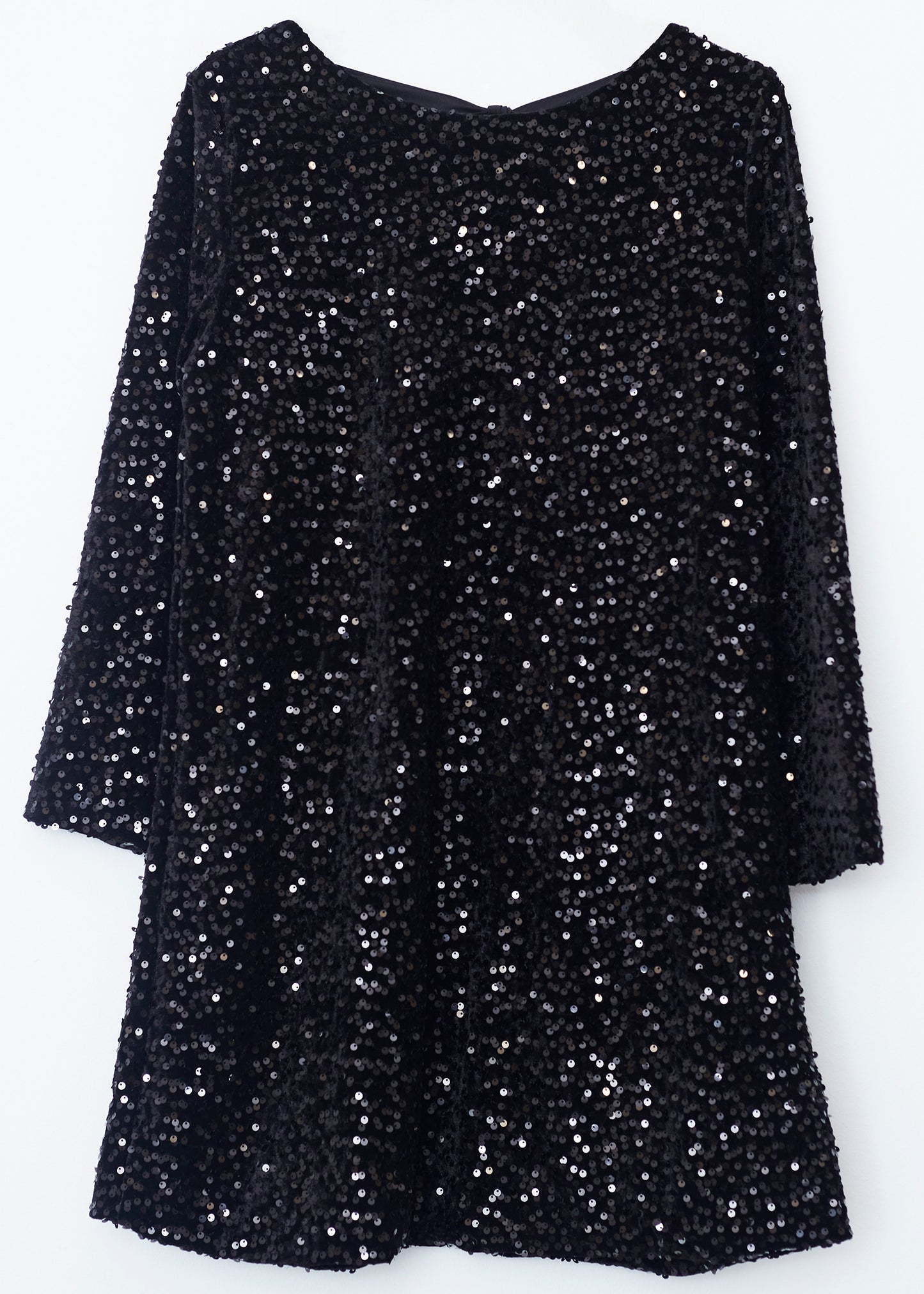Vestido terciopelo paillettes lazo