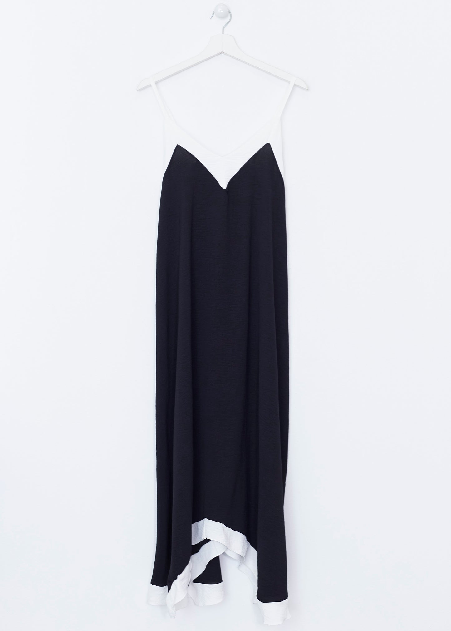 Vestido largo contraste