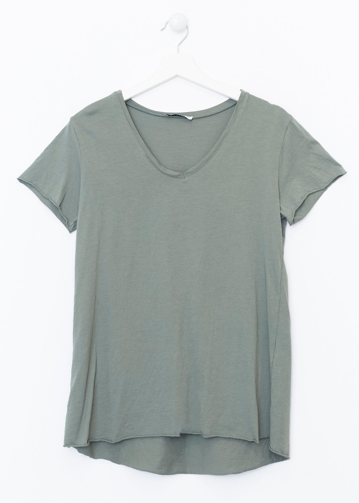 Camiseta algodón cuello punta
