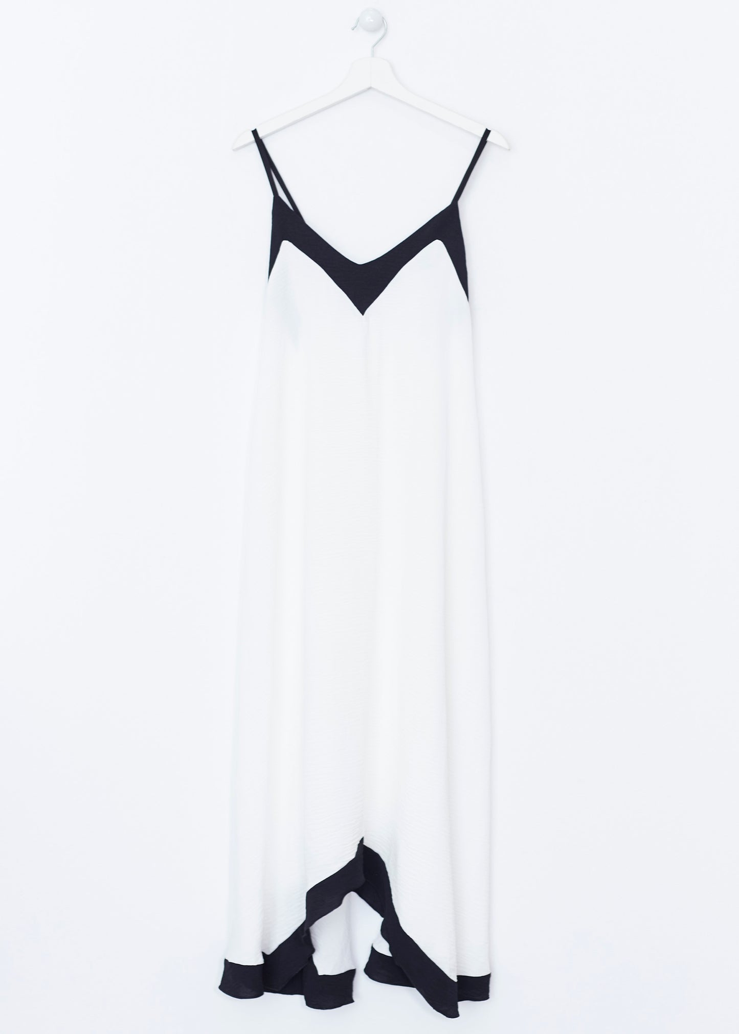 Vestido largo contraste