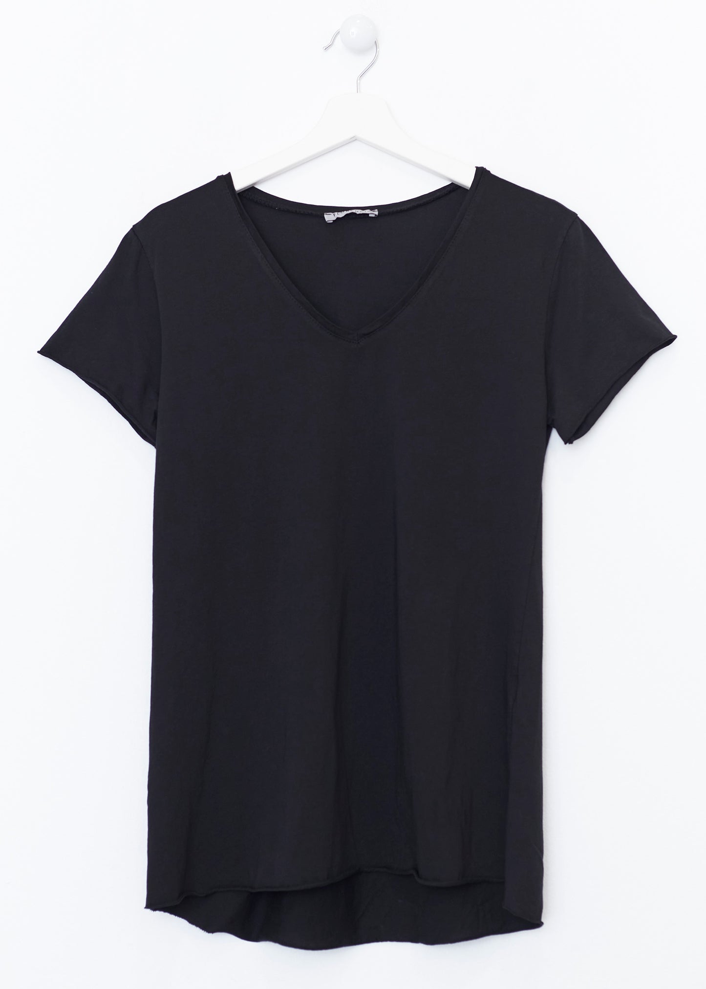 Camiseta algodón cuello punta